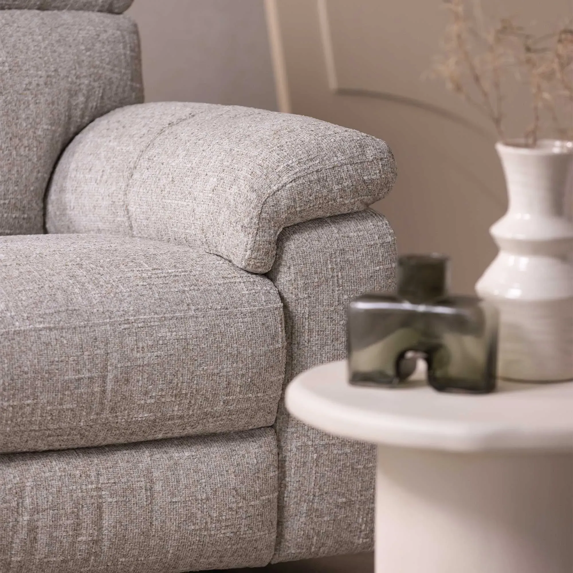 Hawkin 2-Seater Sofa with Zero Gravity Recliner - Neutral