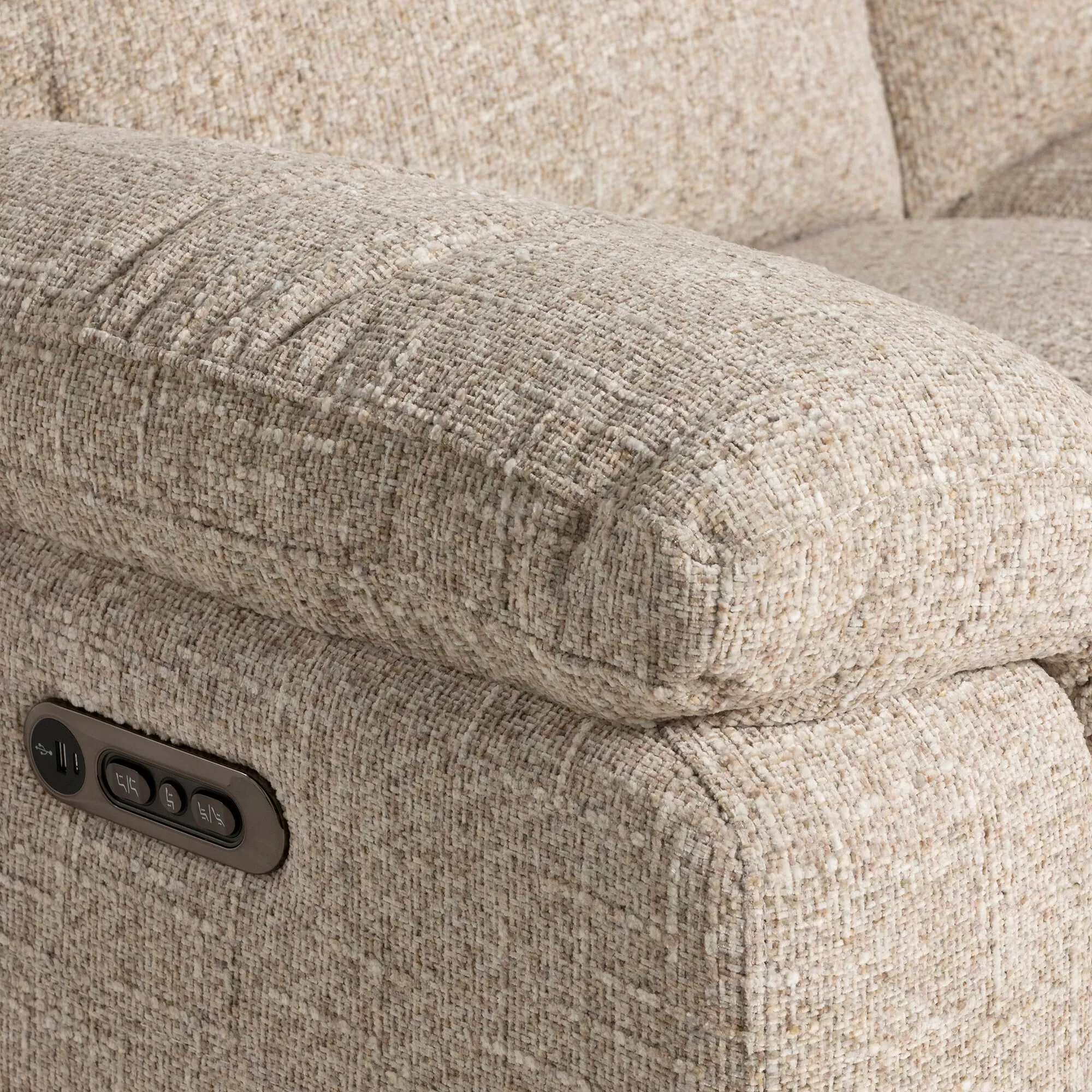 Hawkin 2-Seater Sofa with Zero Gravity Recliner - Neutral