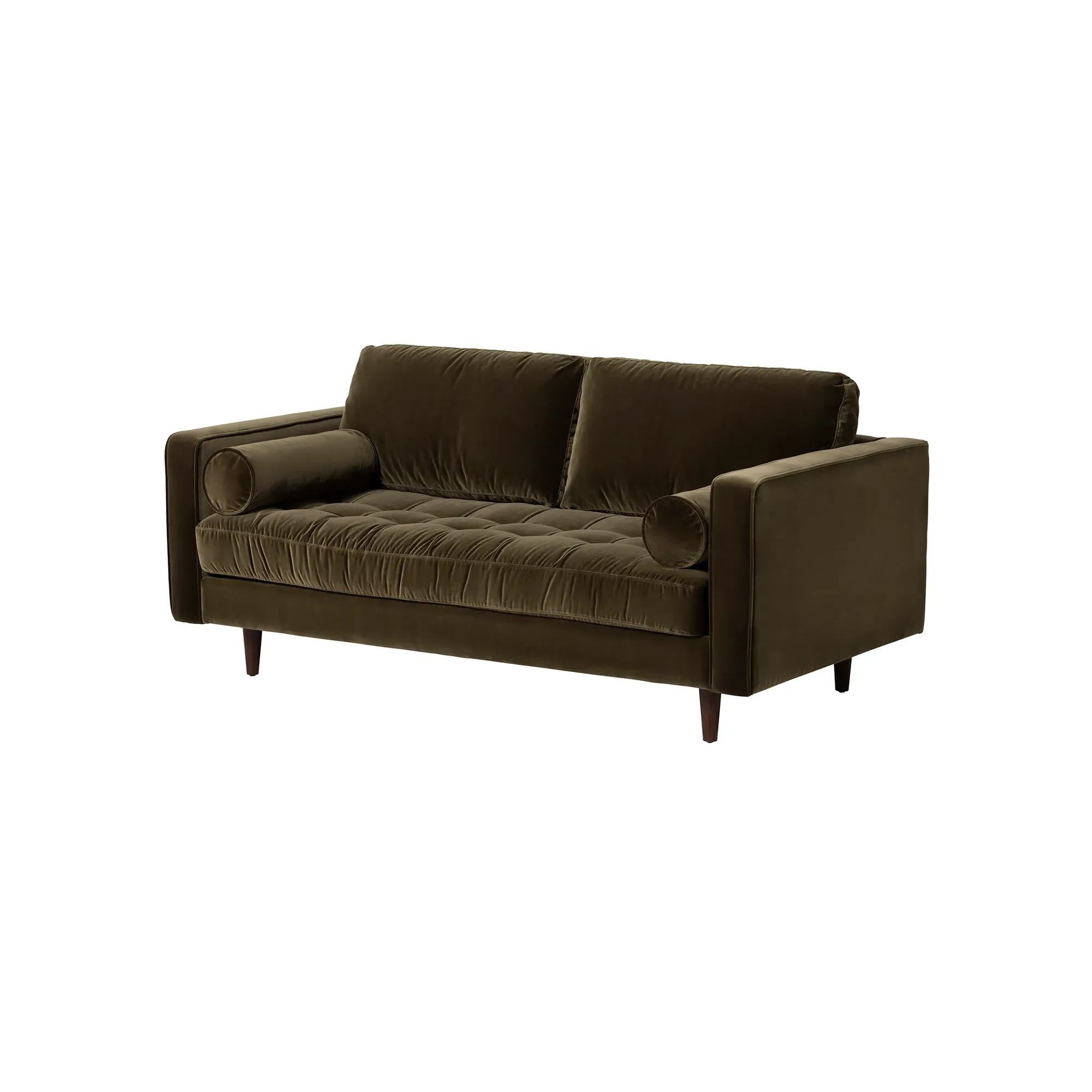Hemingway Large 2-Seater Sofa - Green, Velvet