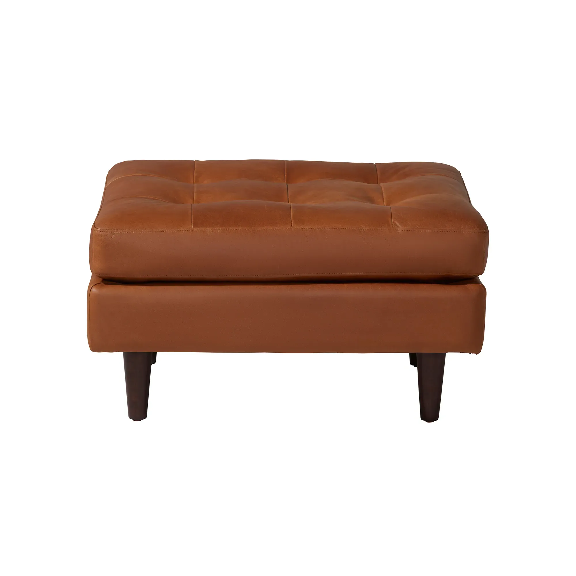 Hemingway Ottoman - Brown, Leather