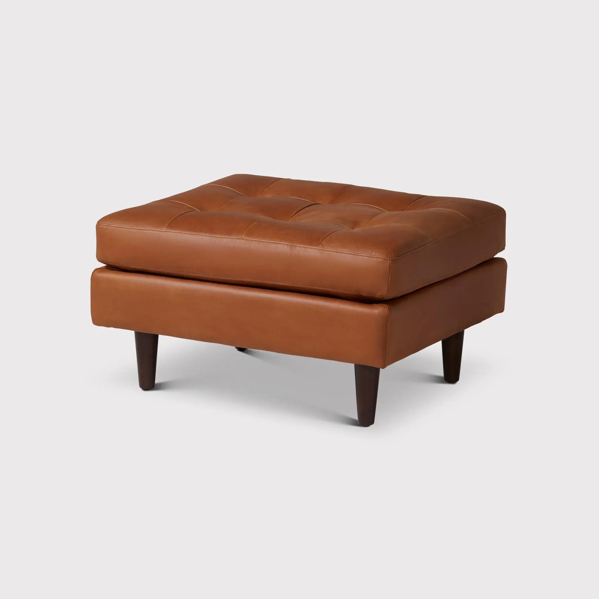 Hemingway Ottoman - Brown, Leather