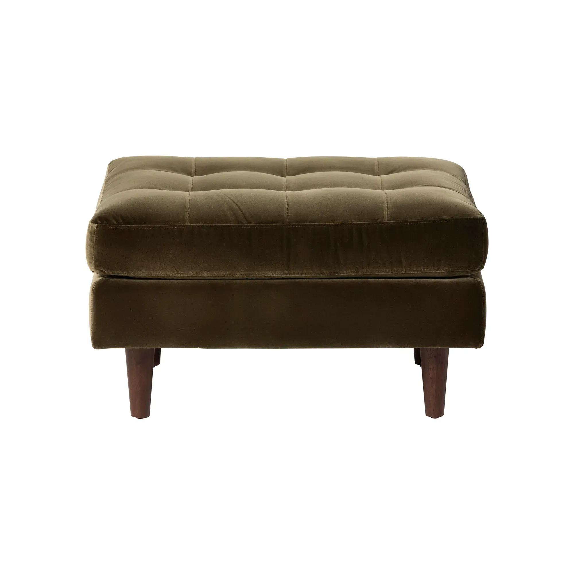 Hemingway Ottoman - Green, Velvet