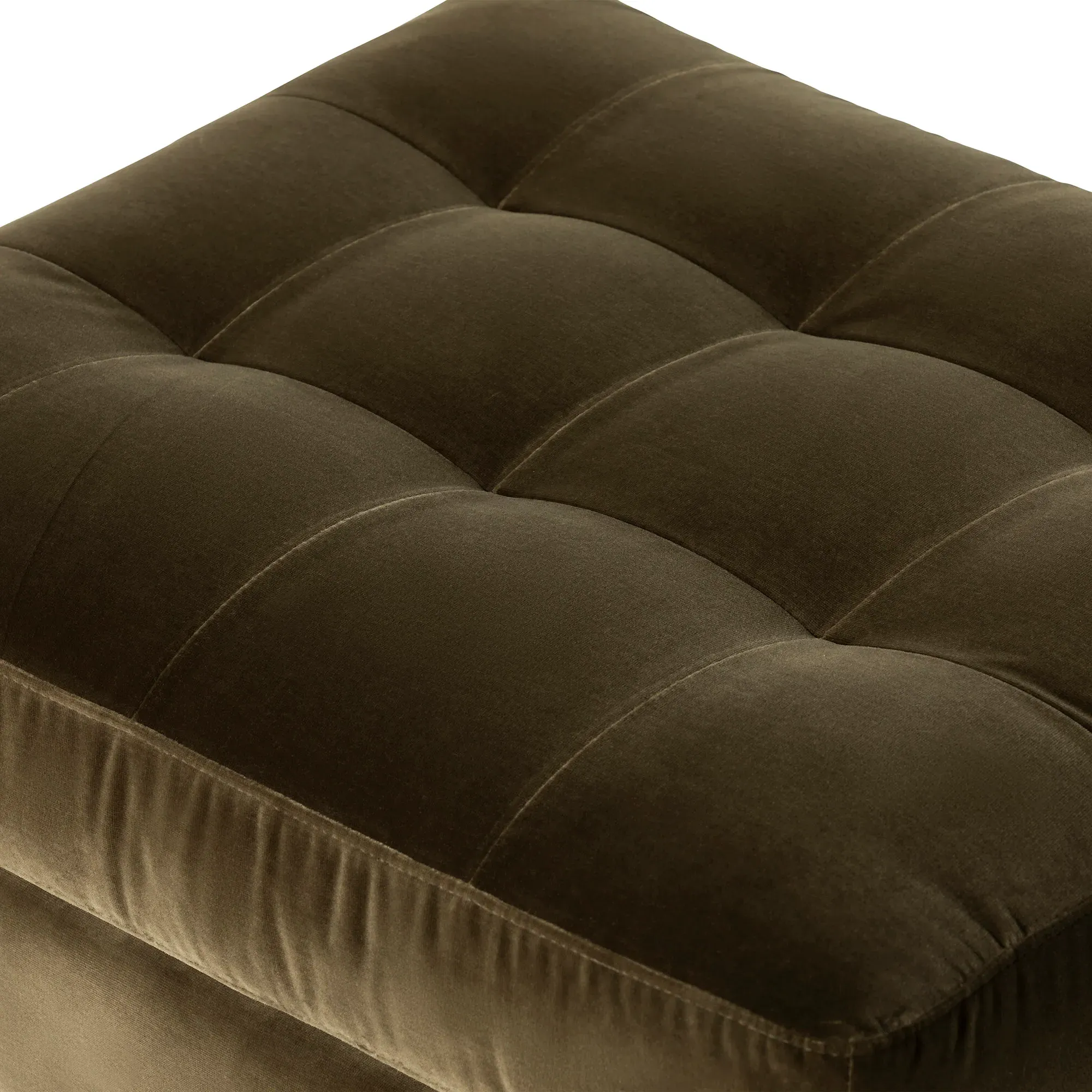 Hemingway Ottoman - Green, Velvet