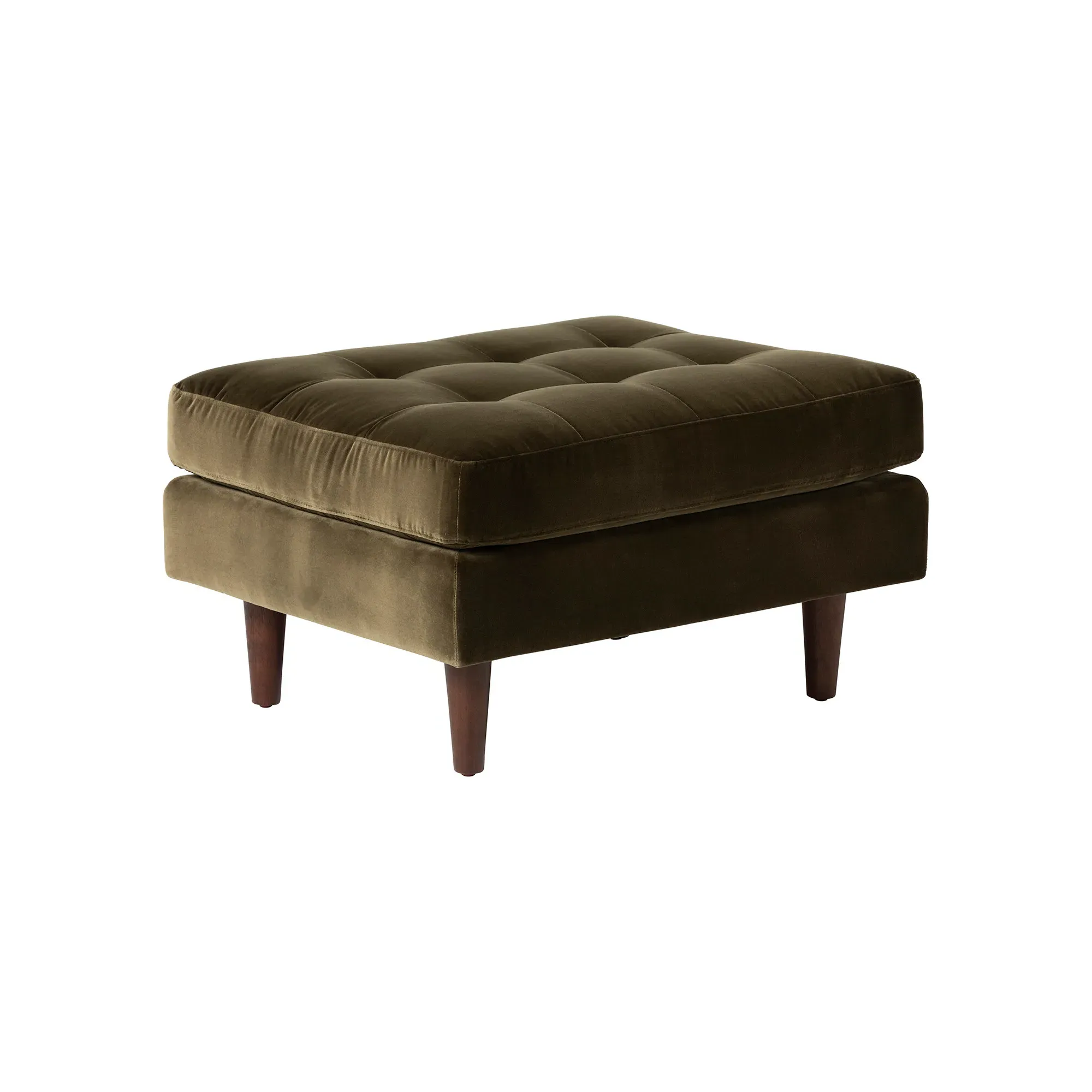 Hemingway Ottoman - Green, Velvet