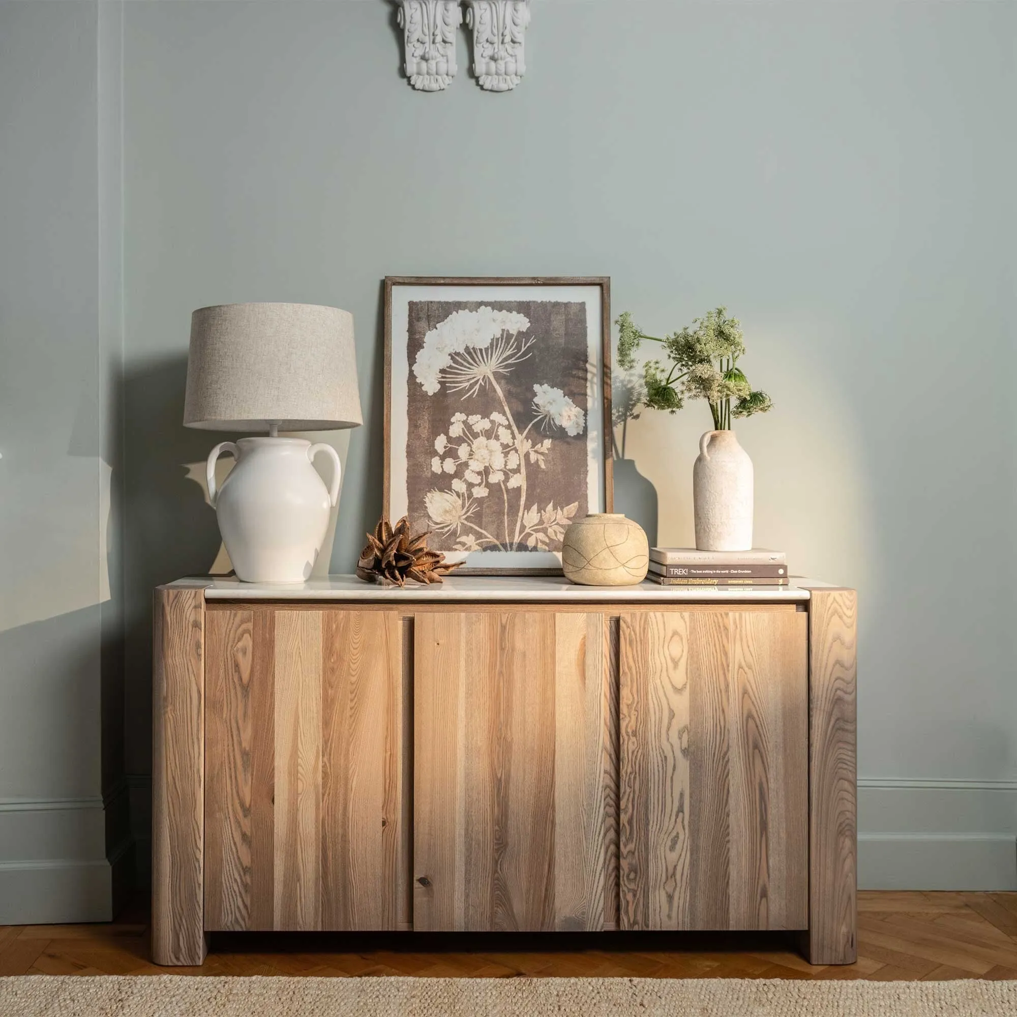 Hickory 3 Door Sideboard - Brown, Ash Wood