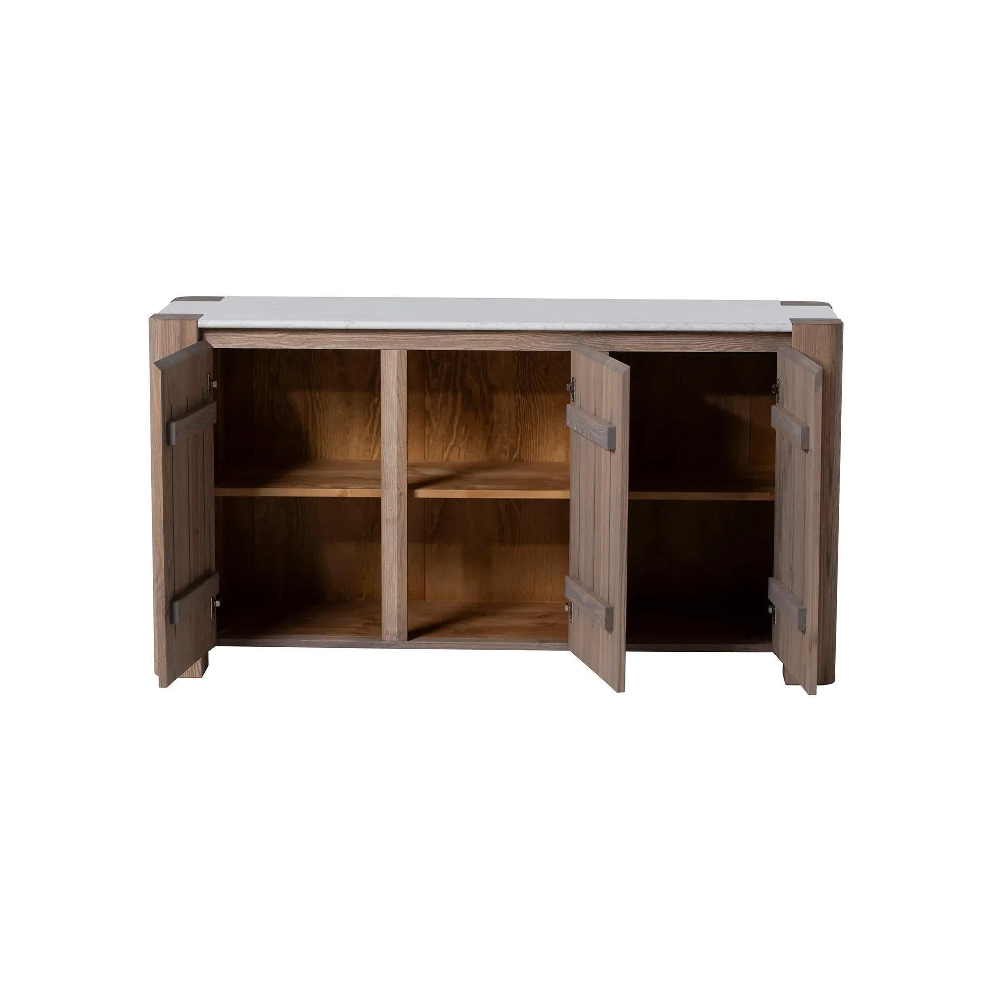 Hickory 3 Door Sideboard - Brown, Ash Wood
