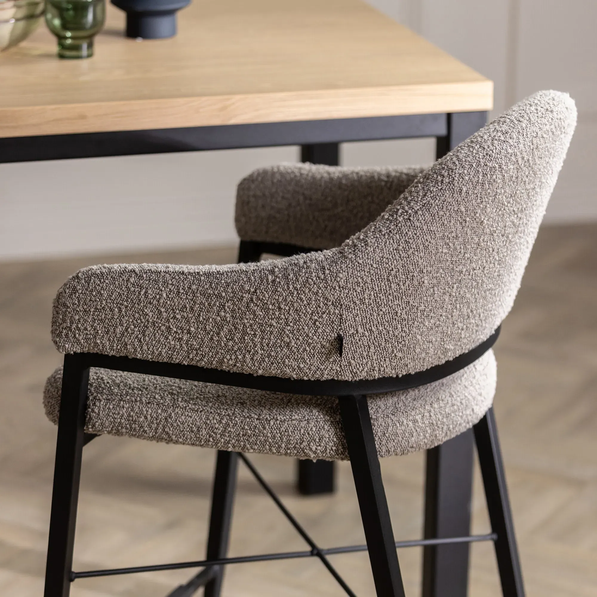 Hinoki Bar Stool - Neutral, Fabric