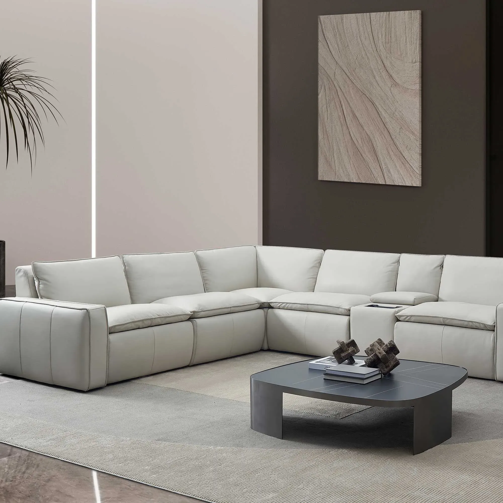 Holloway Corner Modular Sofa & Ottoman - Leather alternate view