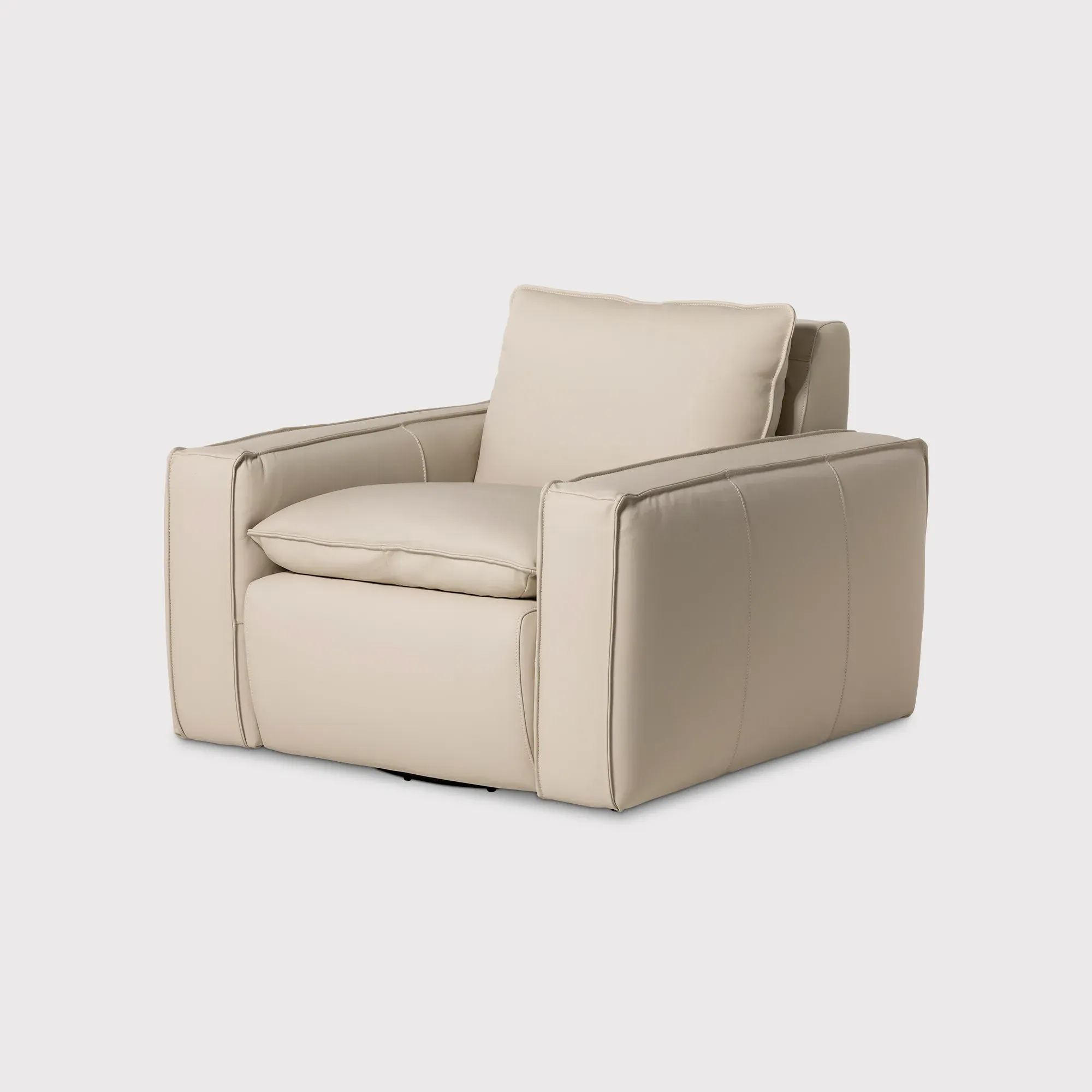 Holloway Swivel Armchair - Neutral, Leather image