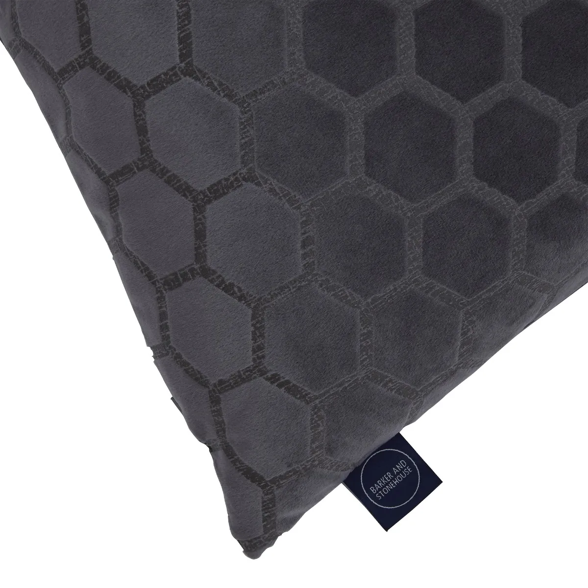 Honeycomb Square Cushion - Slate, Fabric
