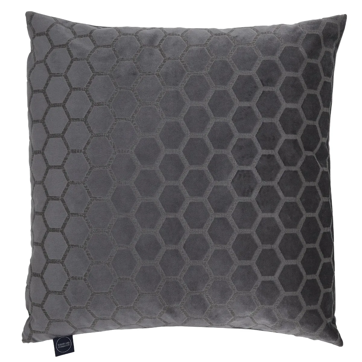 Honeycomb Square Cushion - Slate, Fabric