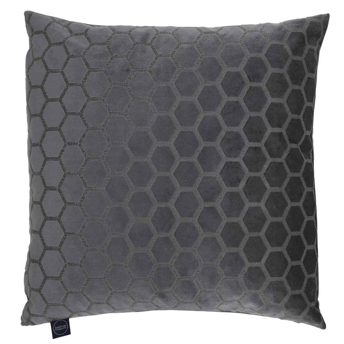 Honeycomb Square Cushion - Slate, Fabric image