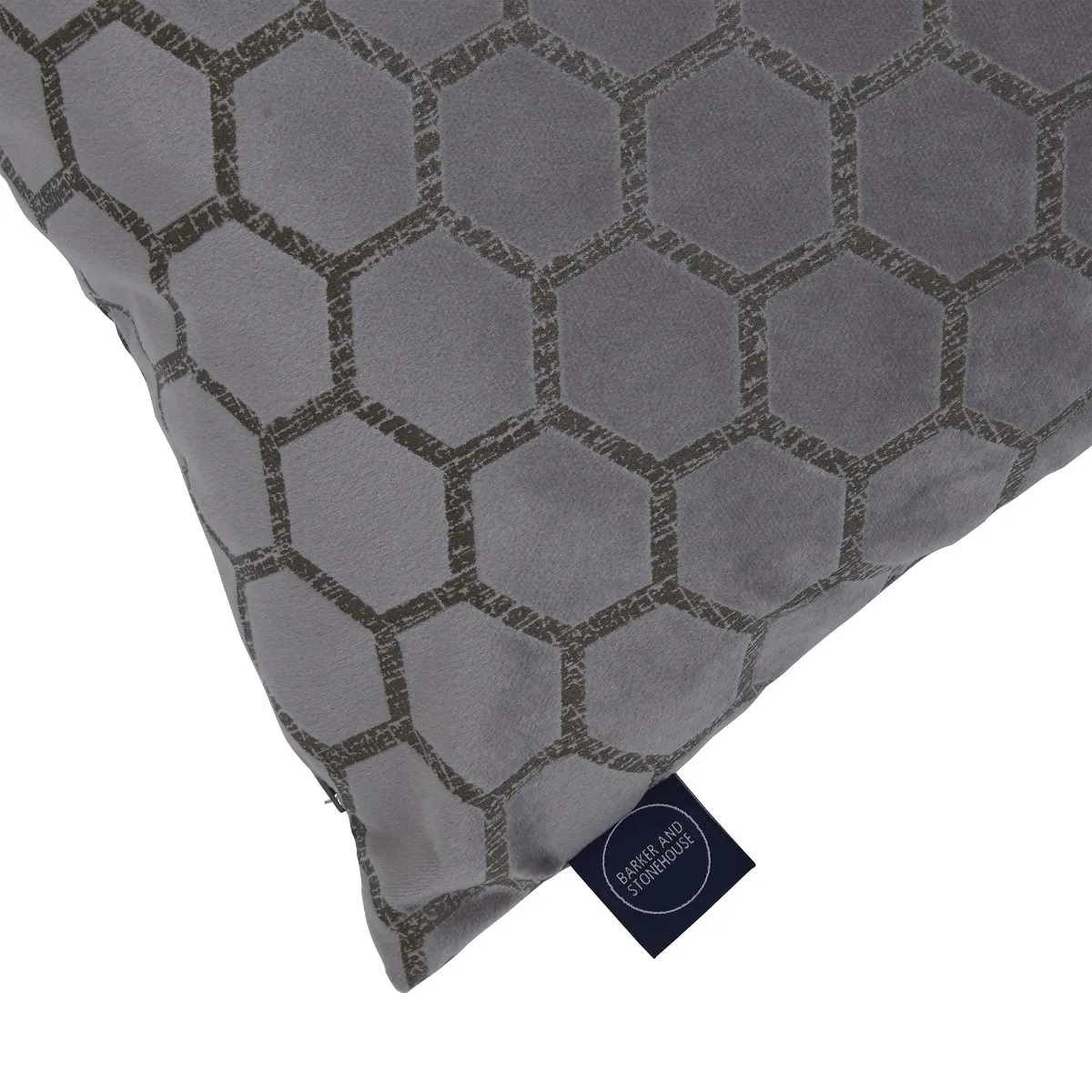 Honeycomb Square Cushion - Taupe, Fabric