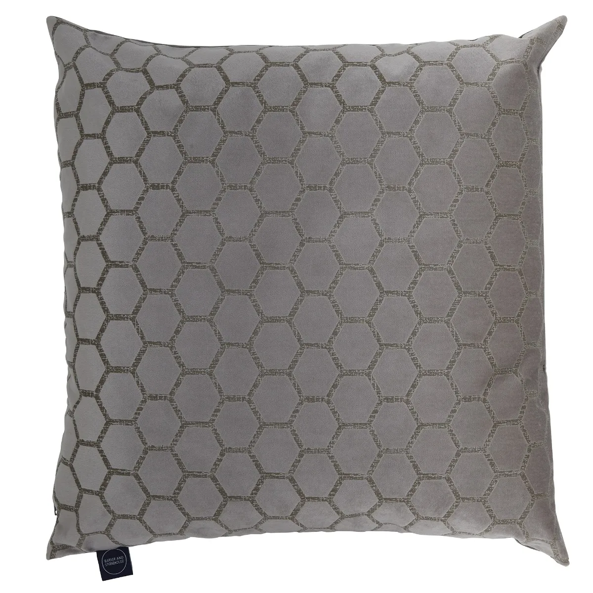 Honeycomb Square Cushion - Taupe, Fabric