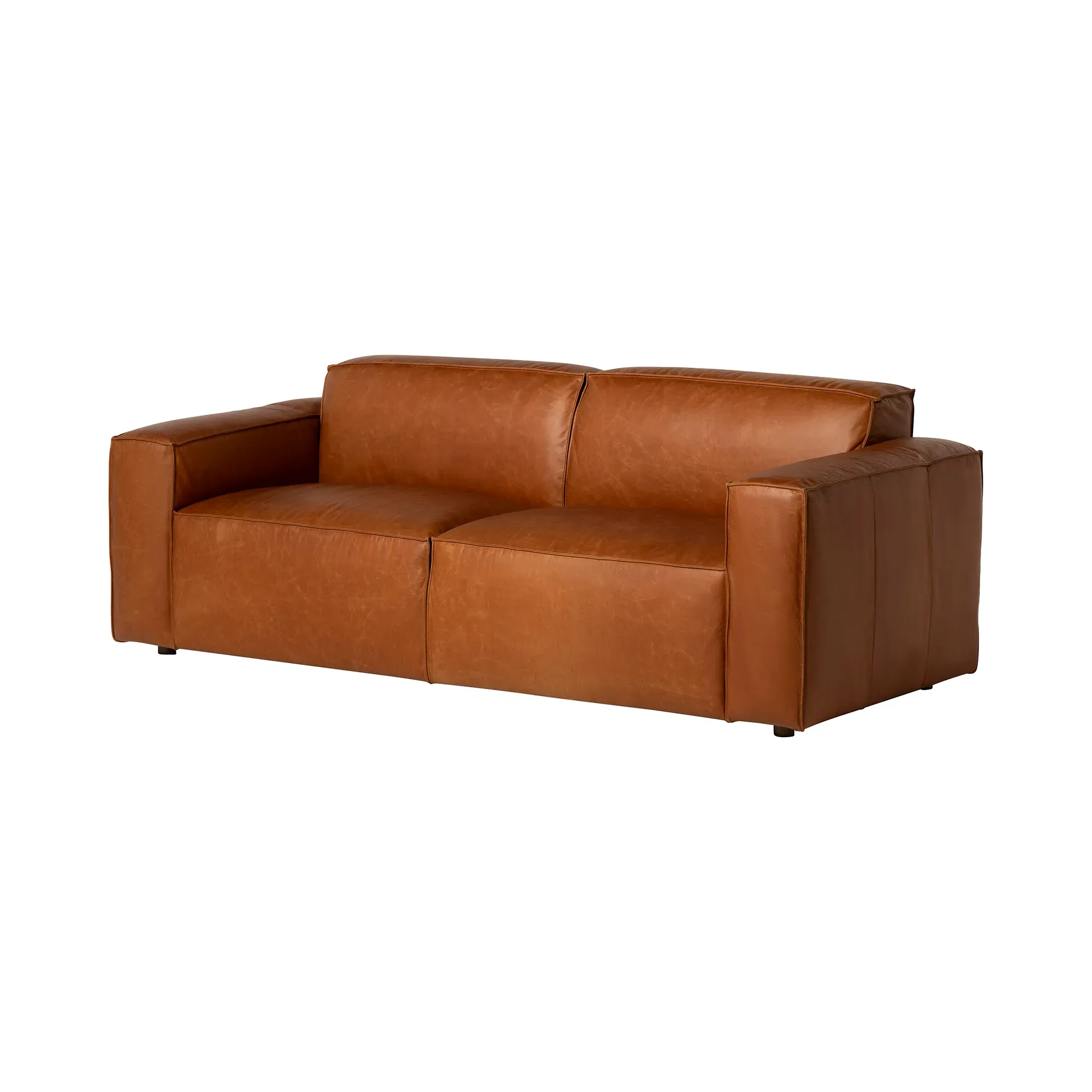 Horne 2-Seater Sofa - Brown, Leather