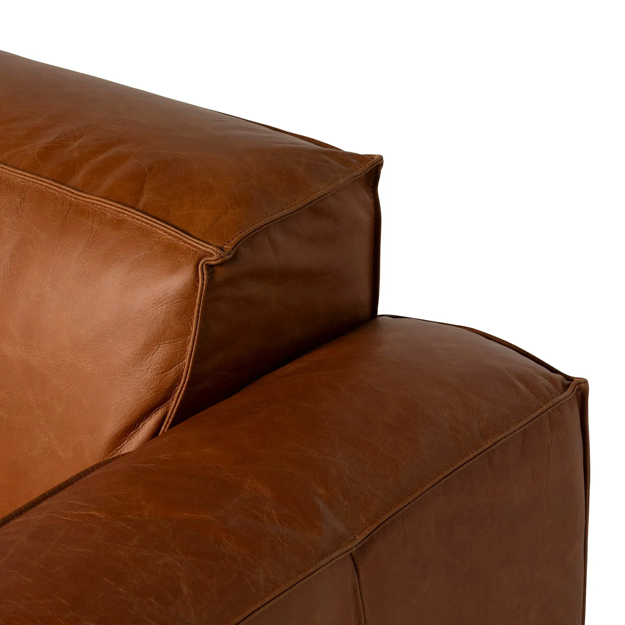 Horne 2-Seater Sofa - Brown, Leather