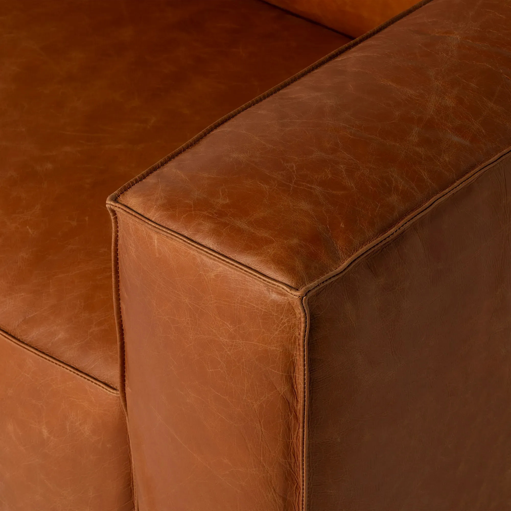 Horne 2-Seater Sofa - Brown, Leather