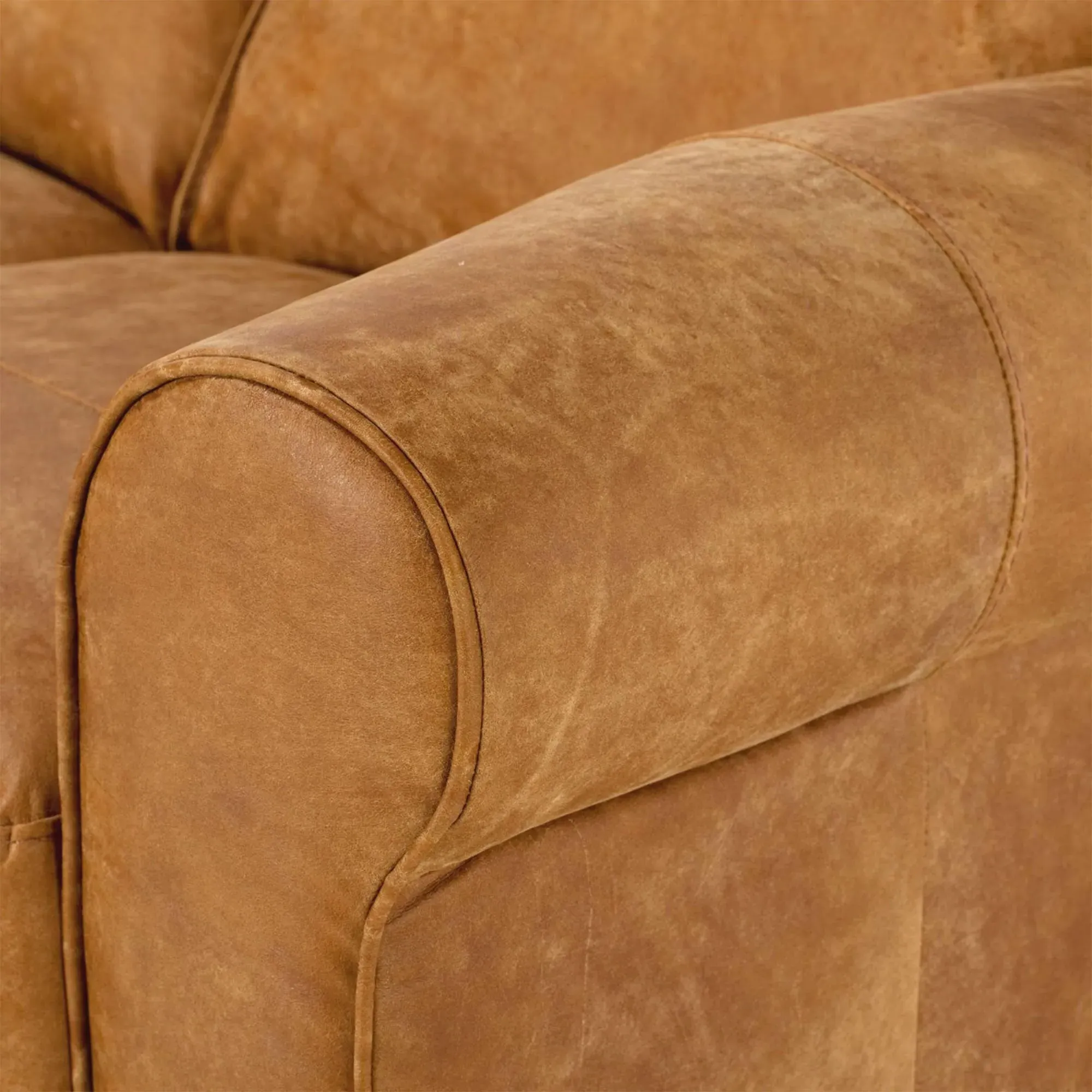 Houston 3-Seater Sofa - Brown, Leather