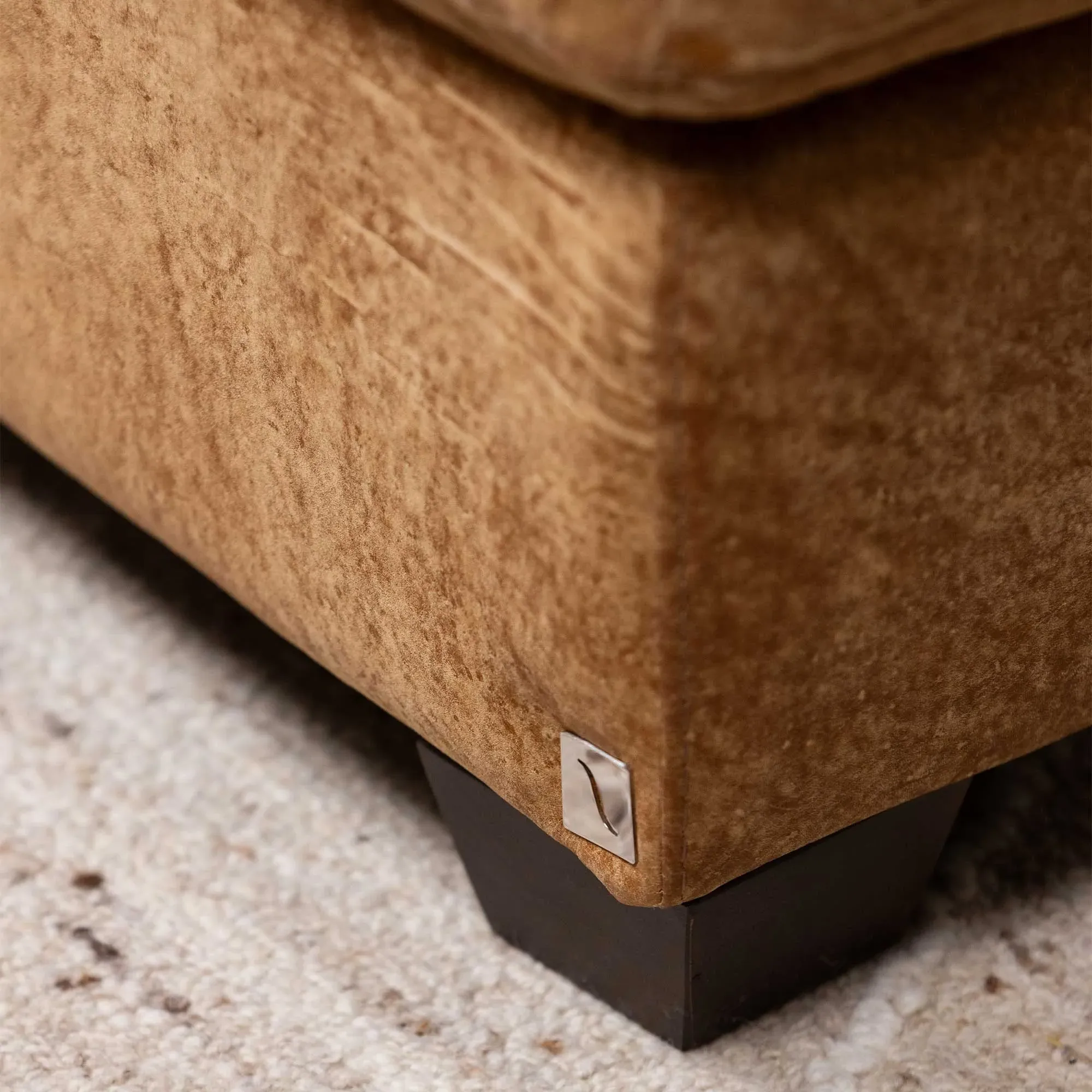 Houston Footstool - Brown, Leather