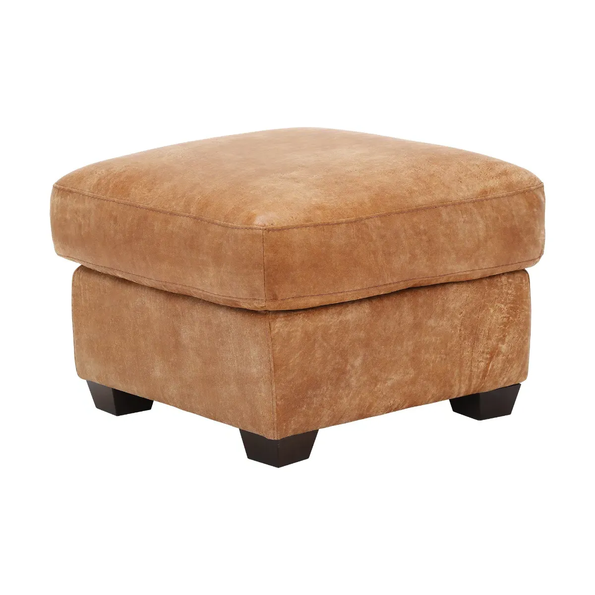 Houston Footstool - Brown, Leather