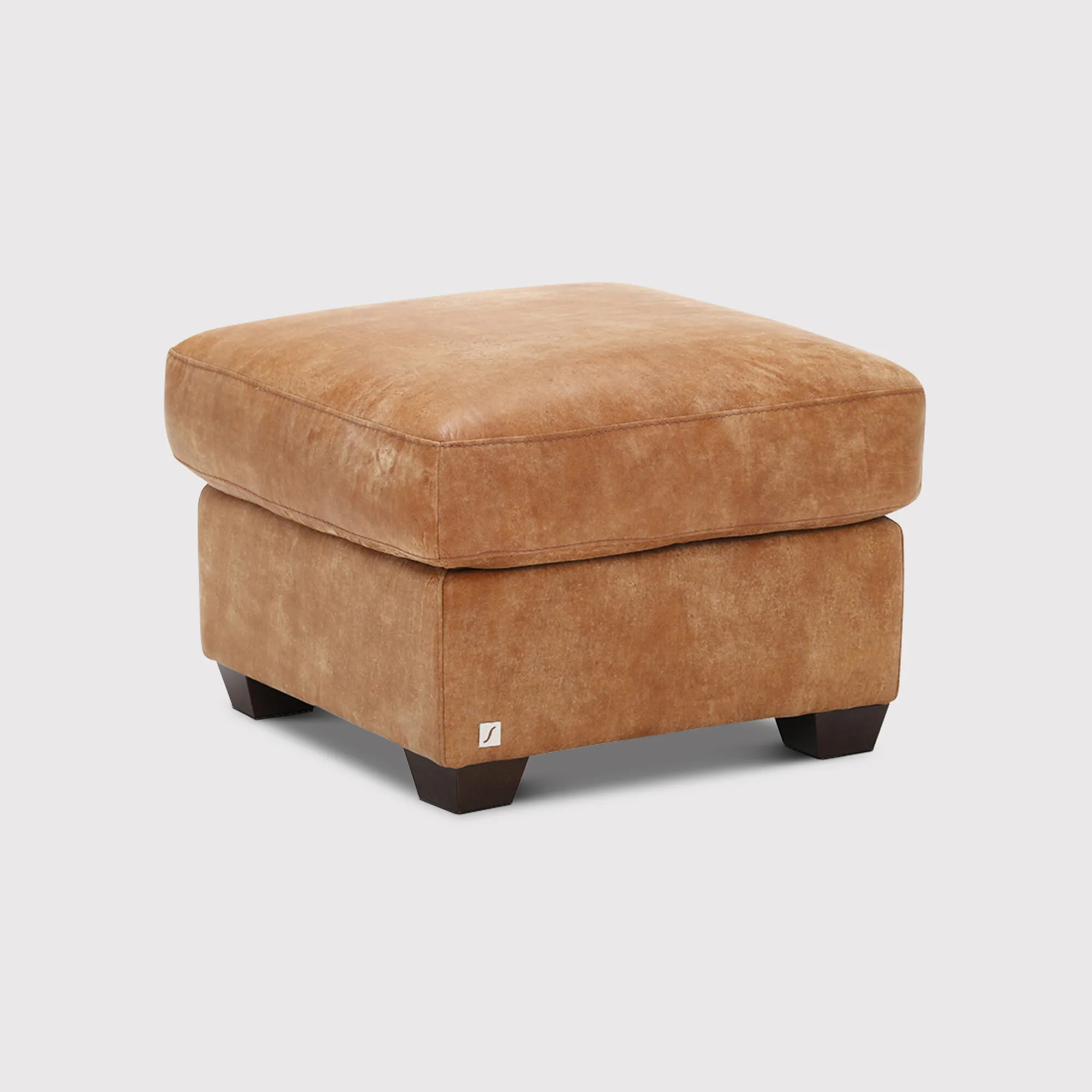 Houston Footstool - Brown, Leather image