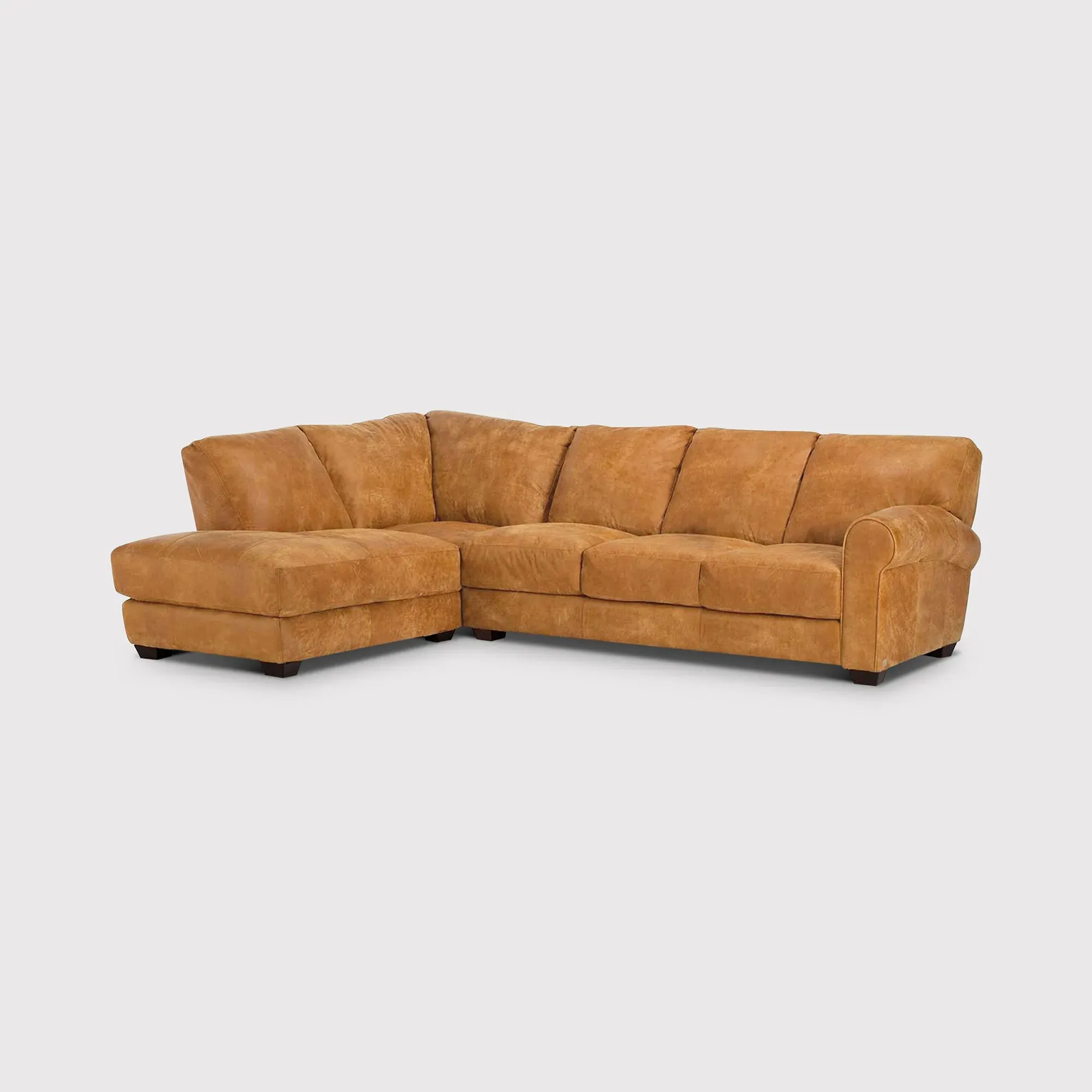 Houston Large Corner RHF Chaise Sofa - Brown, Leather