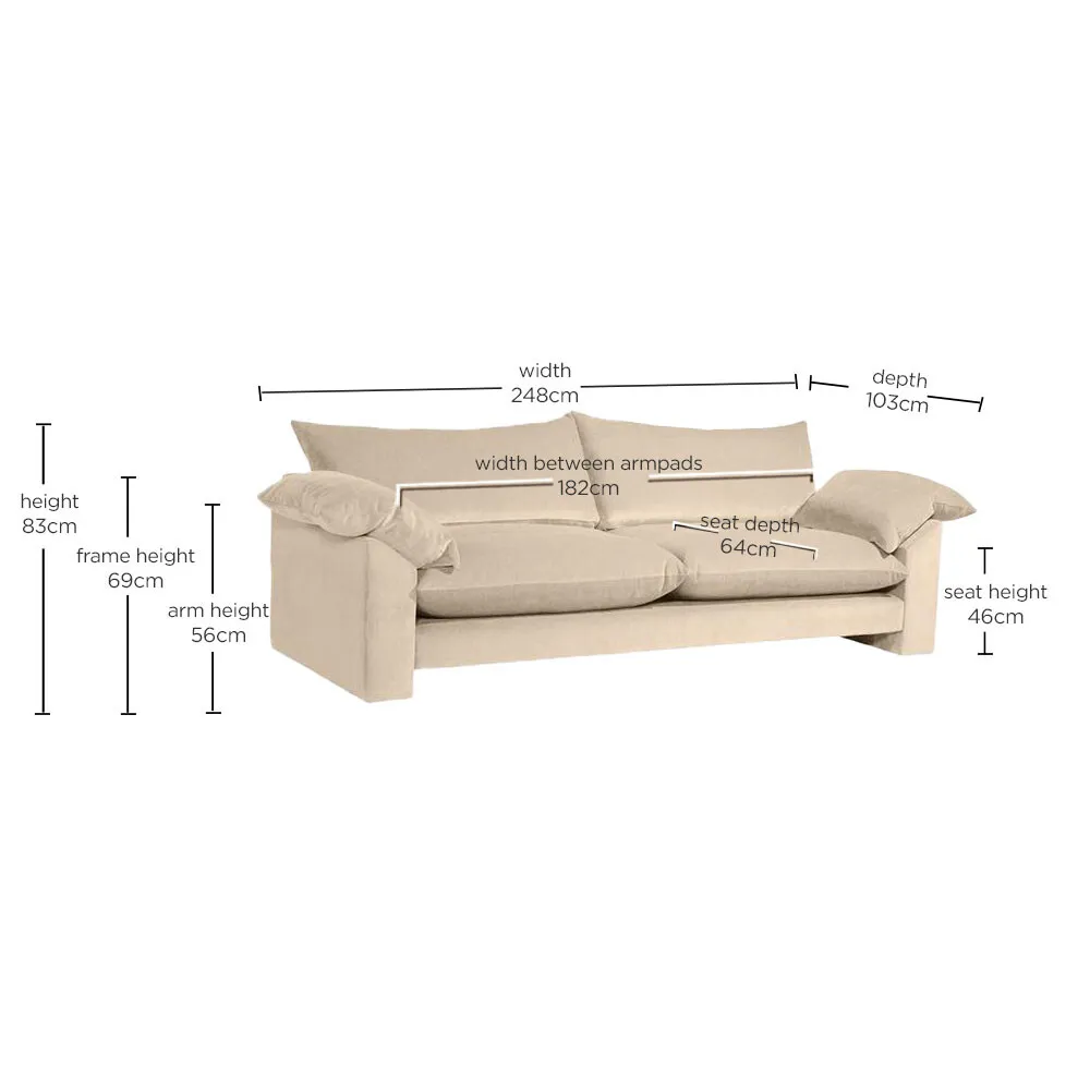 Hoxton Extra Large Sofa - Neutral, Fabric