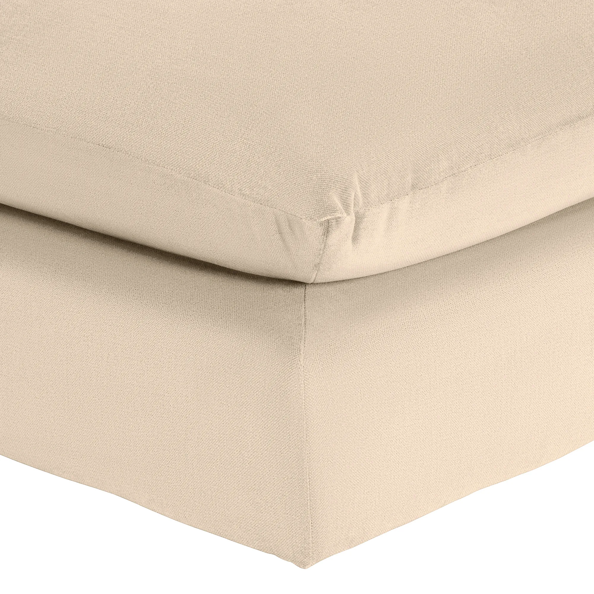 Hoxton Footstool - Neutral, Fabric