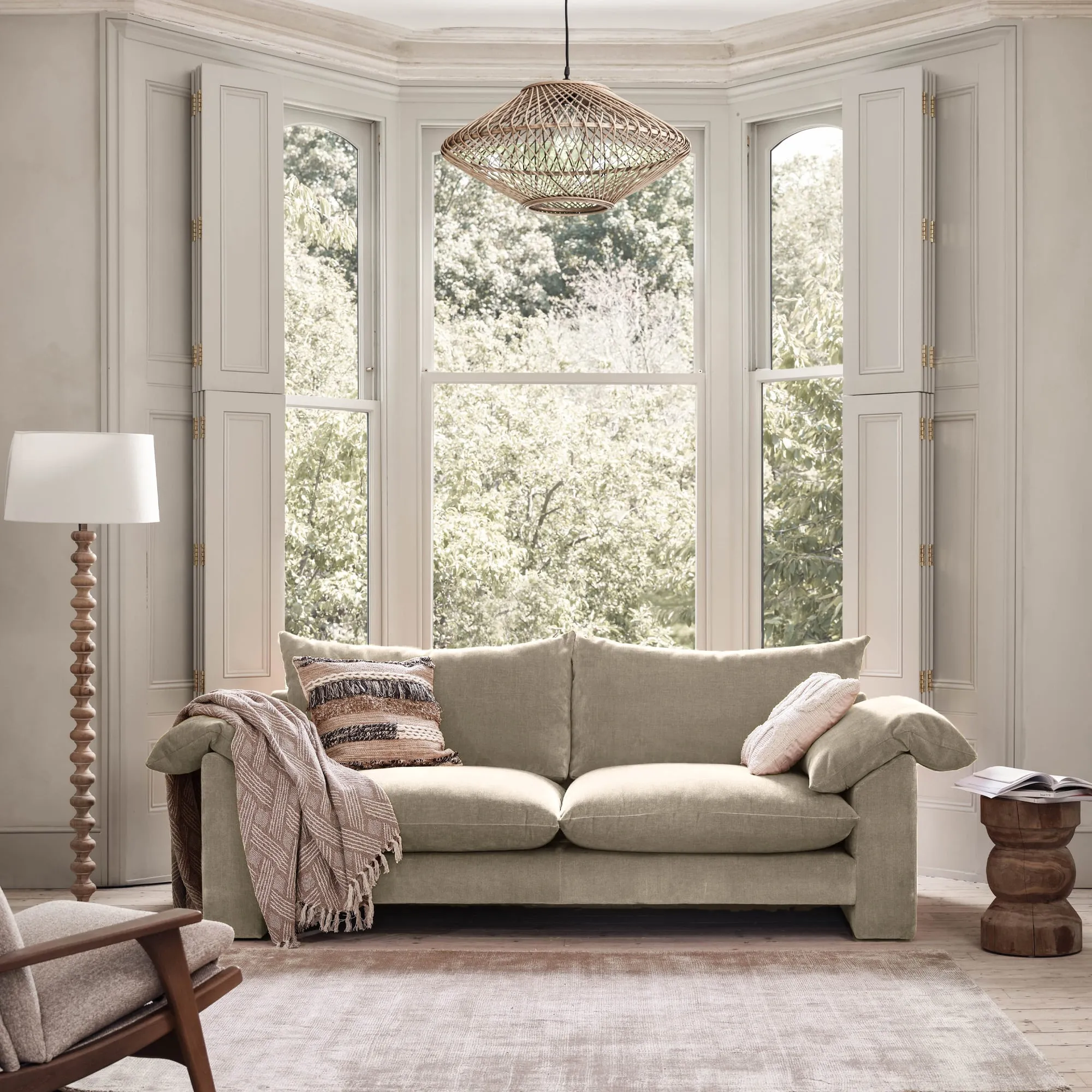 Hoxton Large Sofa - Grey, Fabric