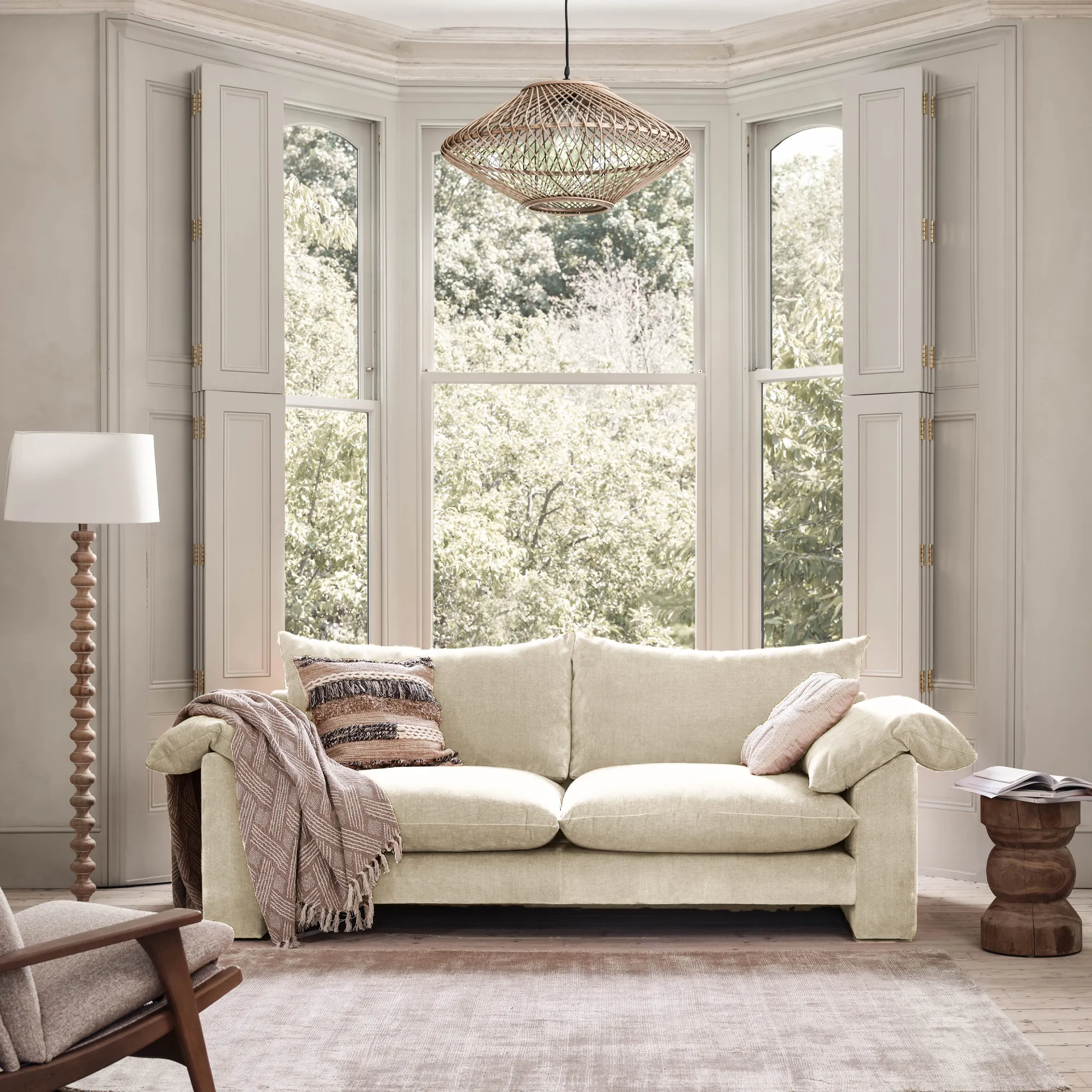 Hoxton Large Sofa - Neutral, Fabric