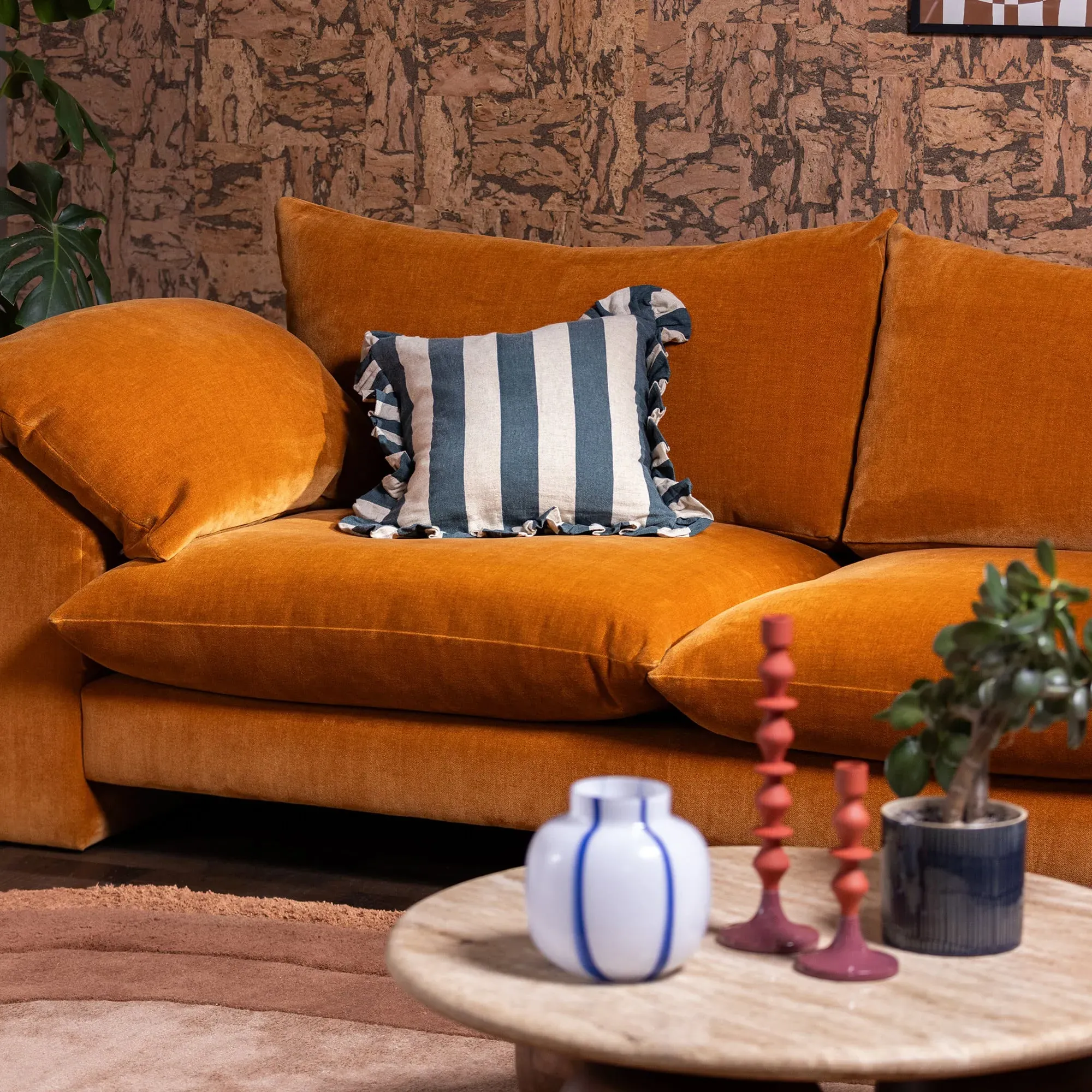 Hoxton Large Sofa - Orange, Fabric