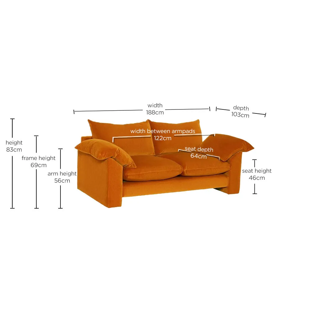 Hoxton Small Sofa - Orange, Fabric