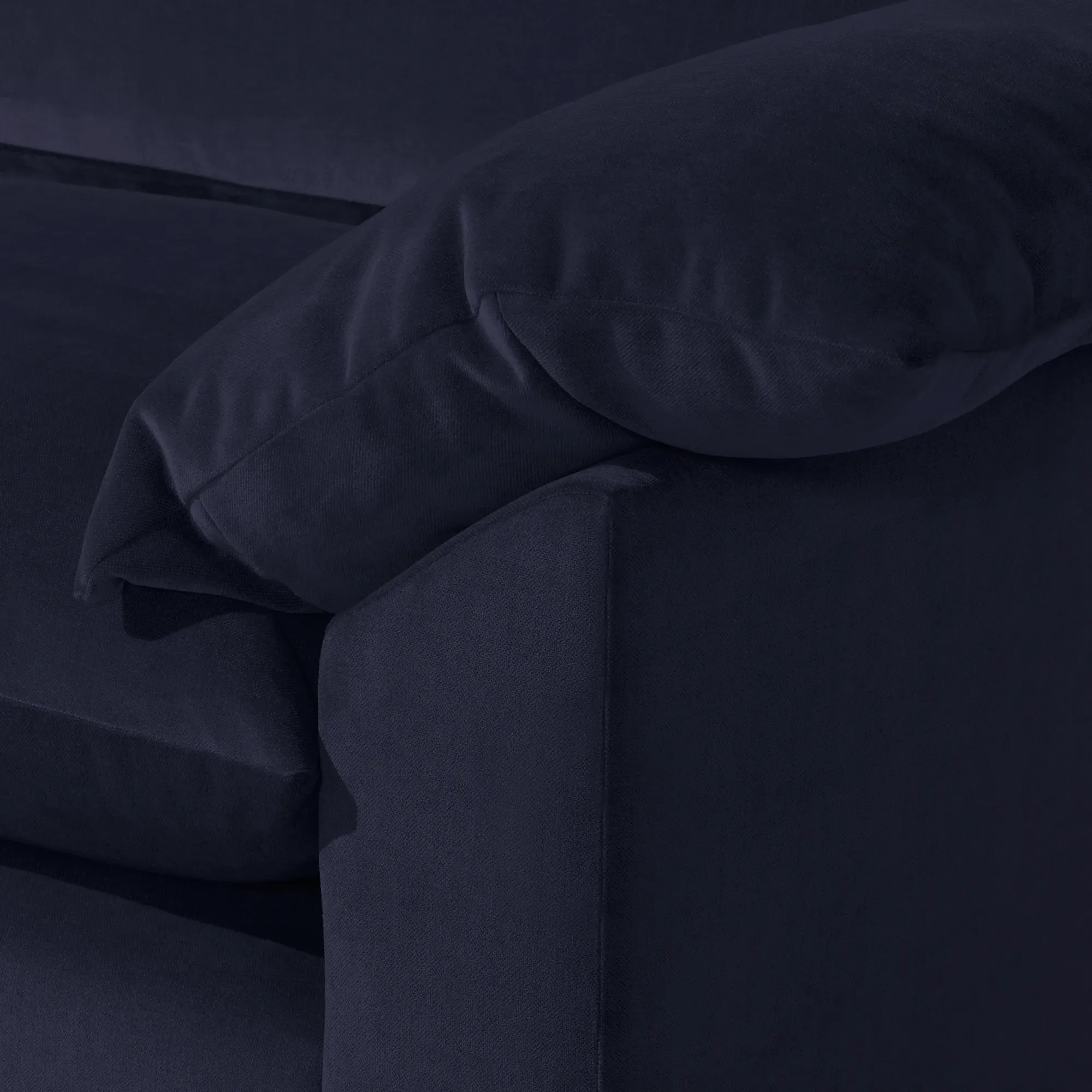 Hoxton Snuggler Chair - Navy, Velvet