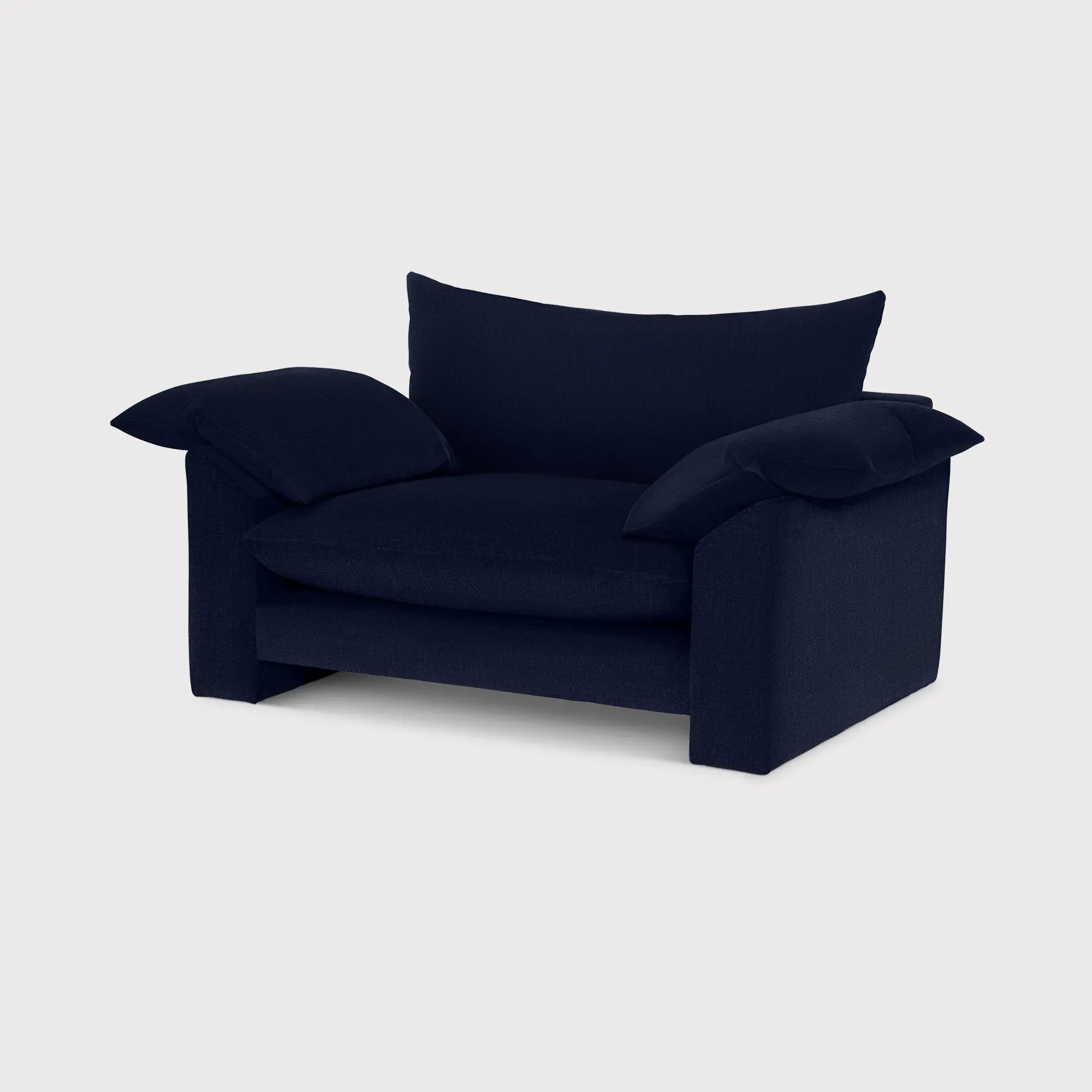 Hoxton Snuggler Chair - Navy, Velvet