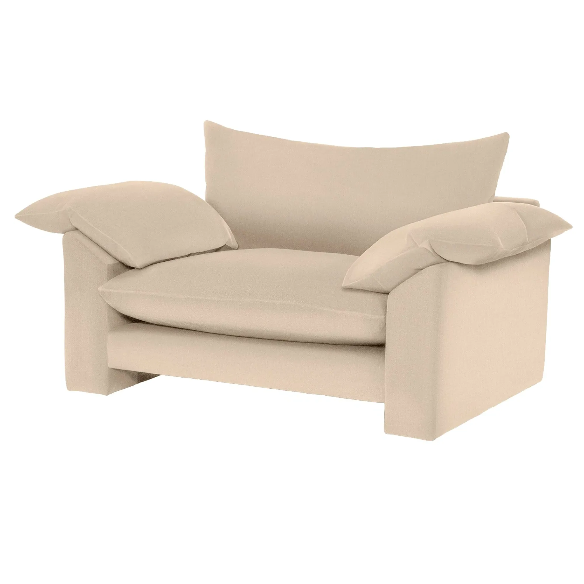 Hoxton Snuggler Chair - Neutral, Velvet