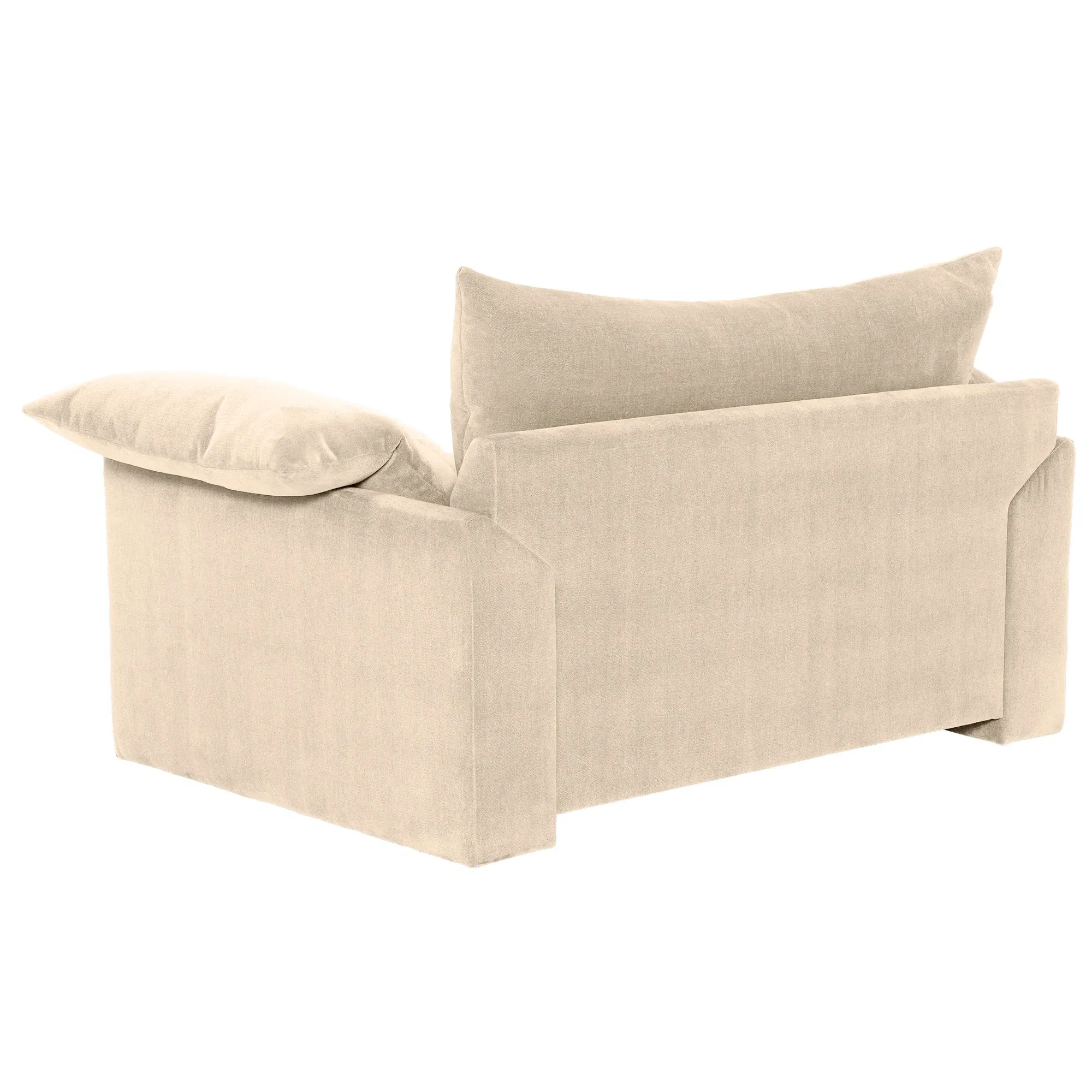 Hoxton Snuggler Chair - Neutral, Velvet