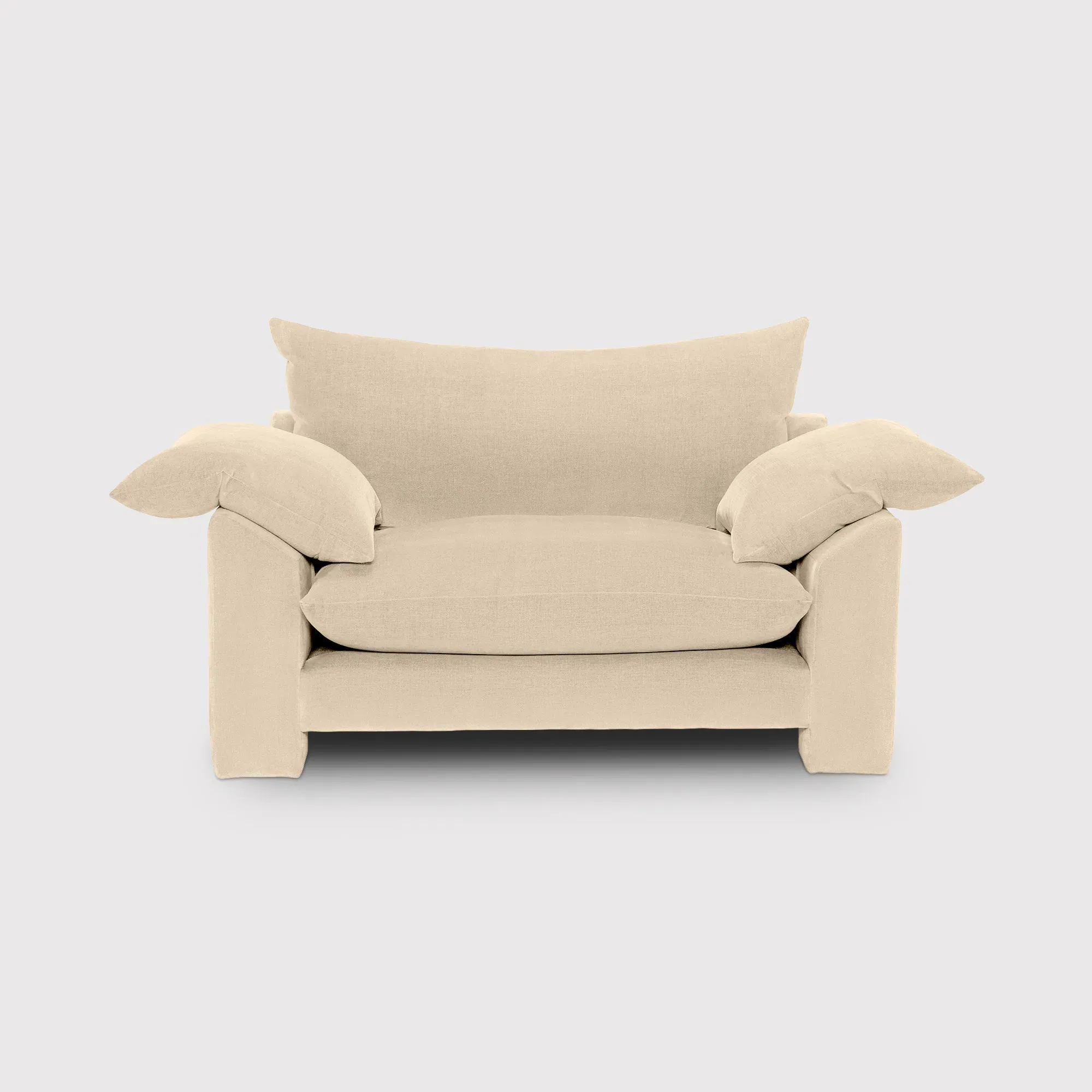Hoxton Snuggler Chair - Neutral, Velvet