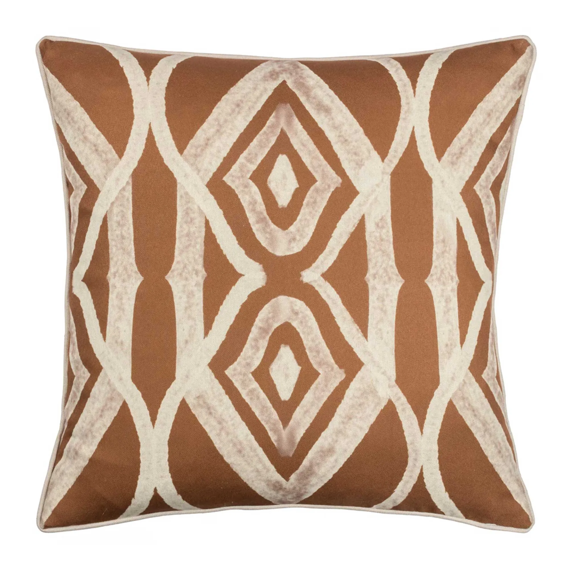 Ikat Amber Square Cushion - Orange, Polyester image
