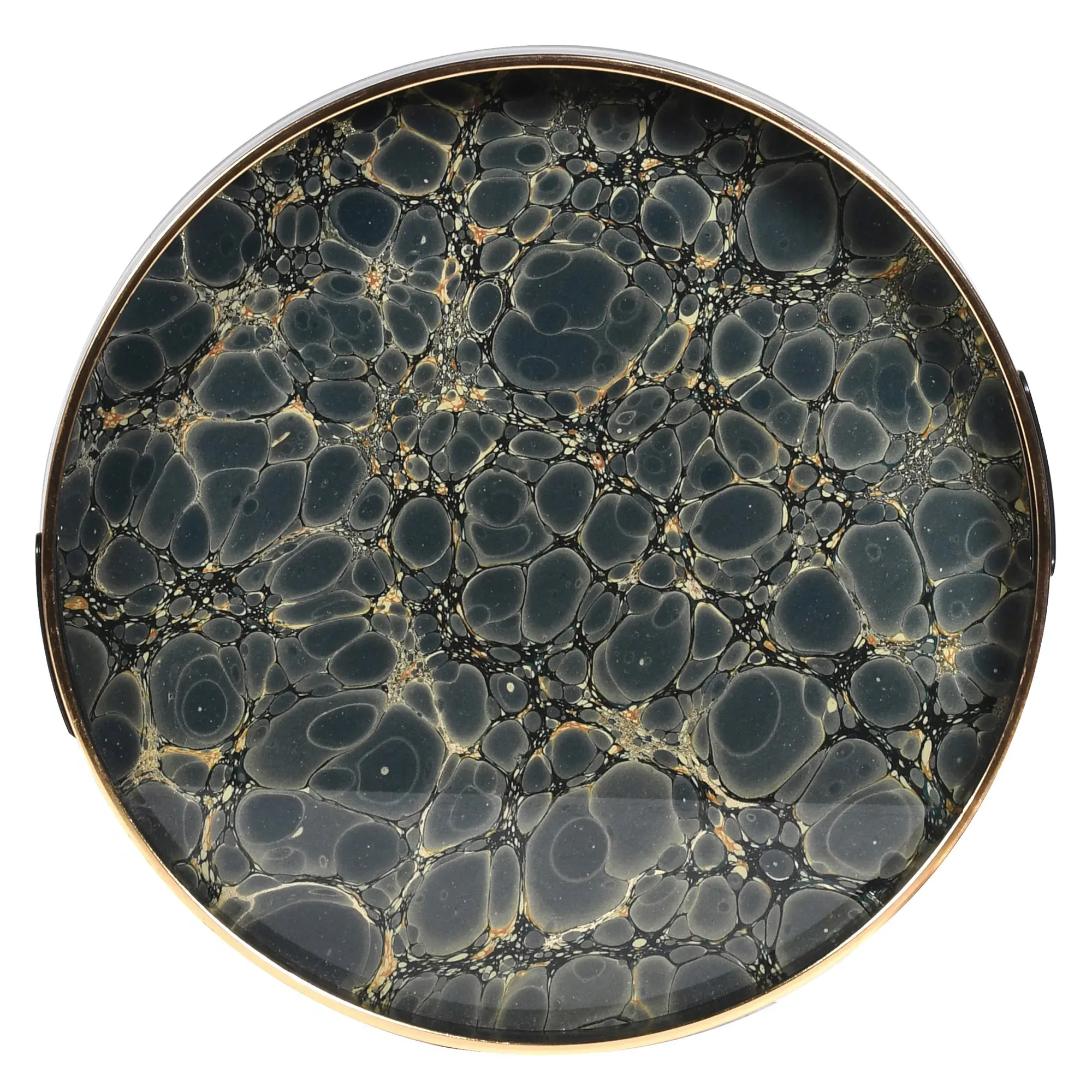 Indigo Marbled Tray - Blue, Plastic