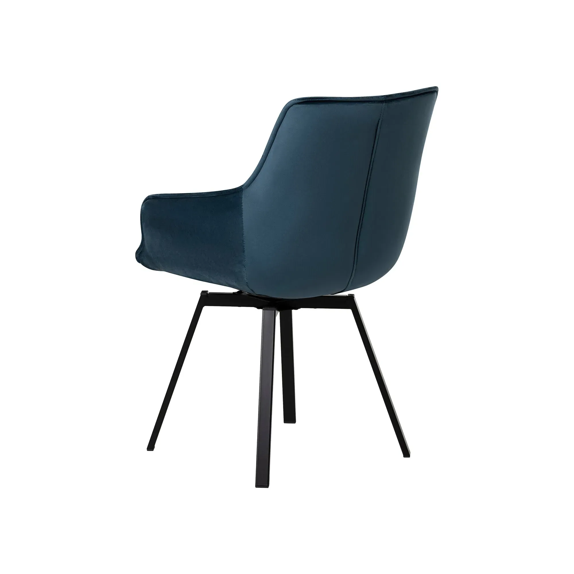 Jasper Dining Chair with Arms - Blue, Velvet