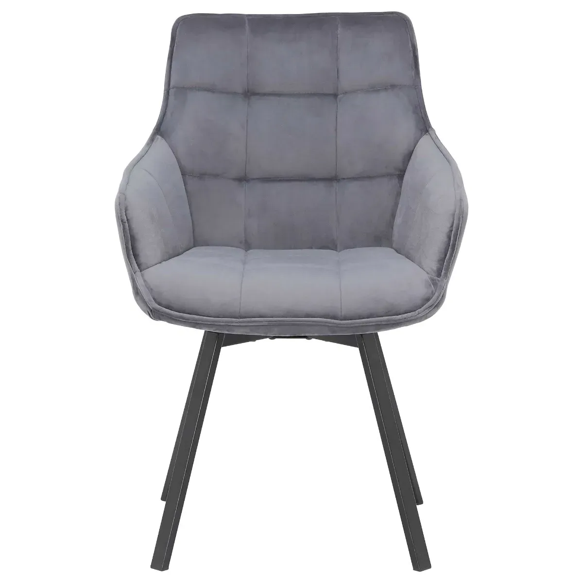 Jasper Swivel Dining Chair - Grey, Velvet