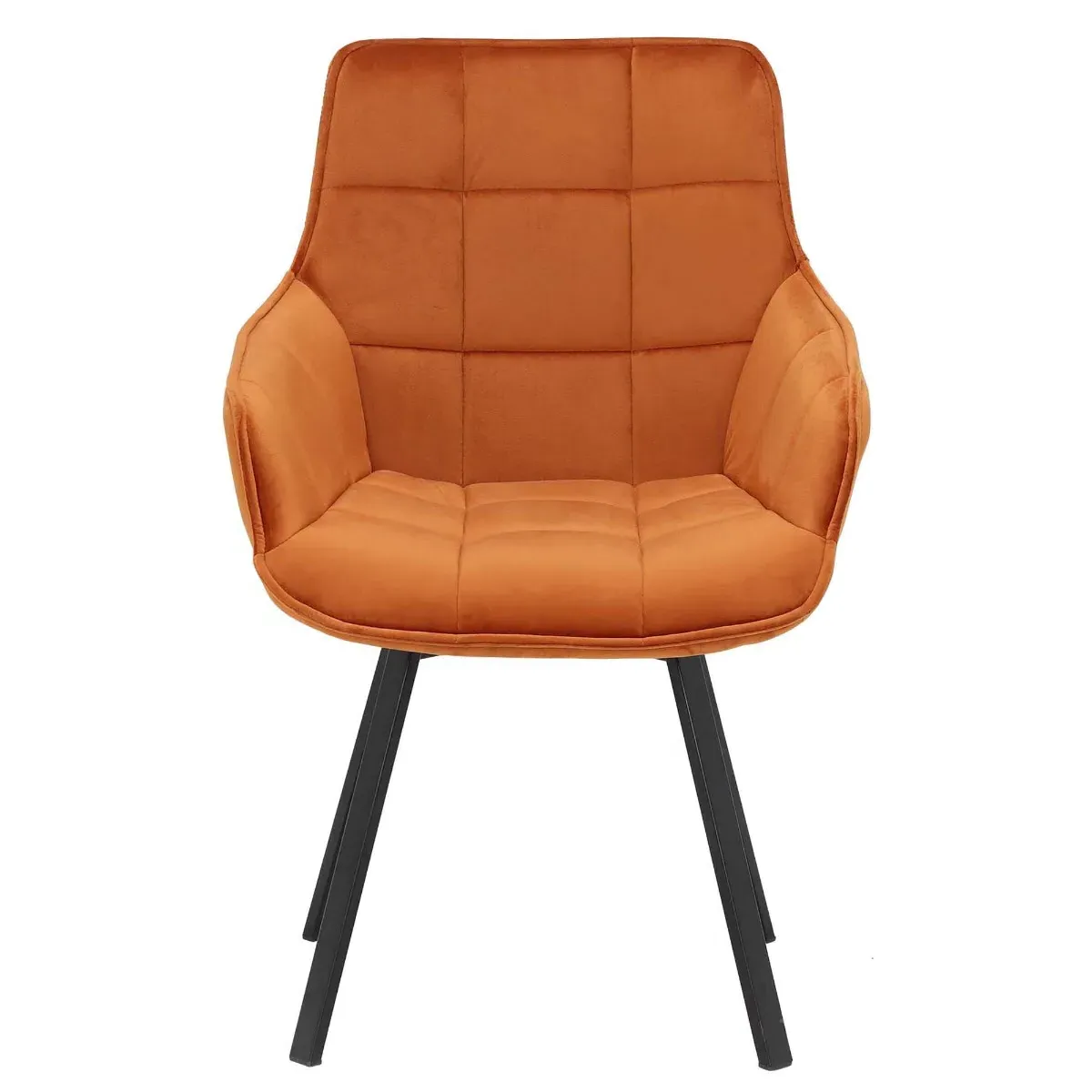 Jasper Swivel Dining Chair - Orange, Velvet