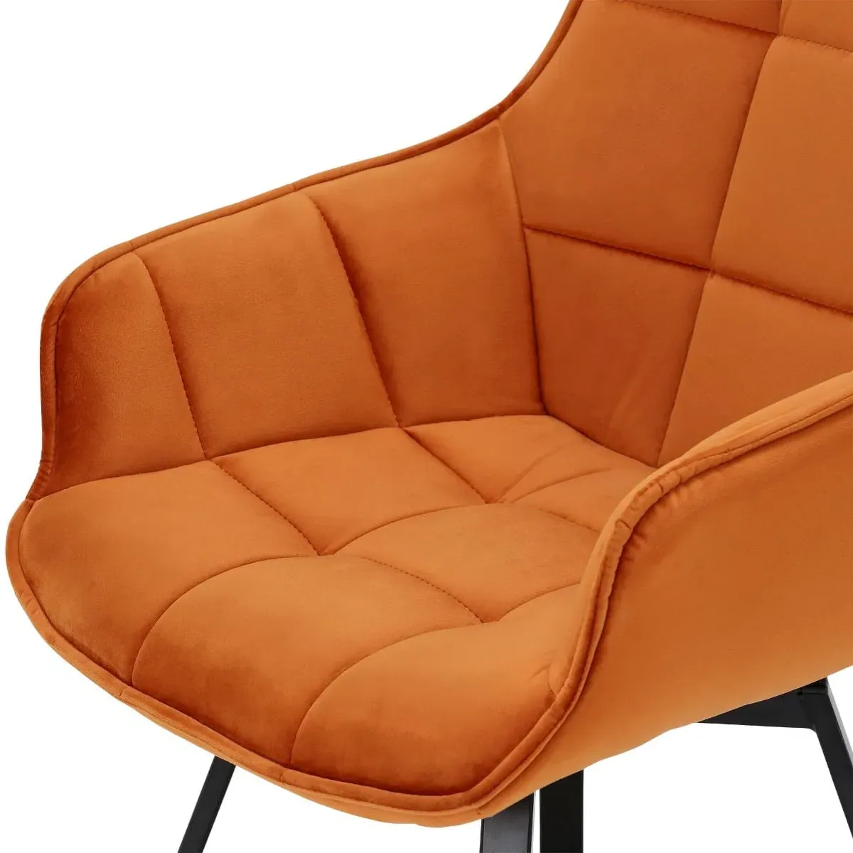 Jasper Swivel Dining Chair - Orange, Velvet