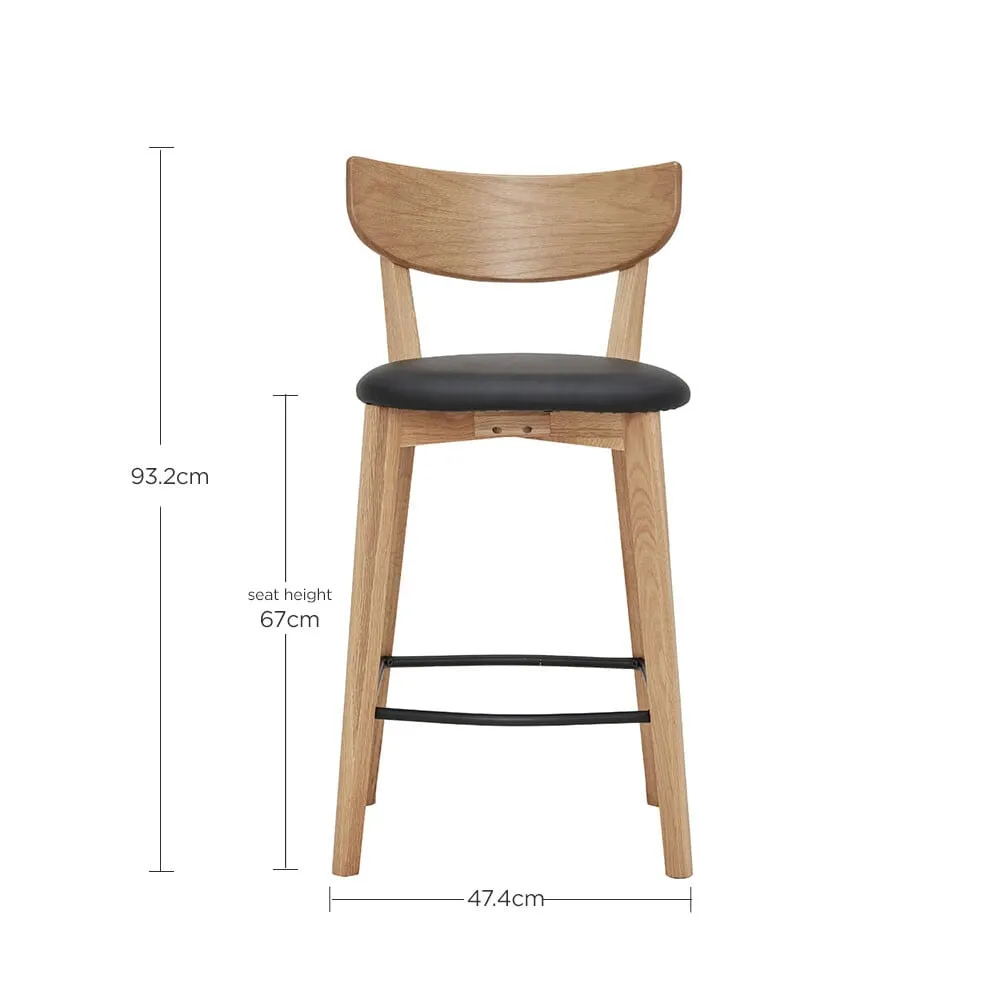 Jessa Counter Stool - Brown, Oak