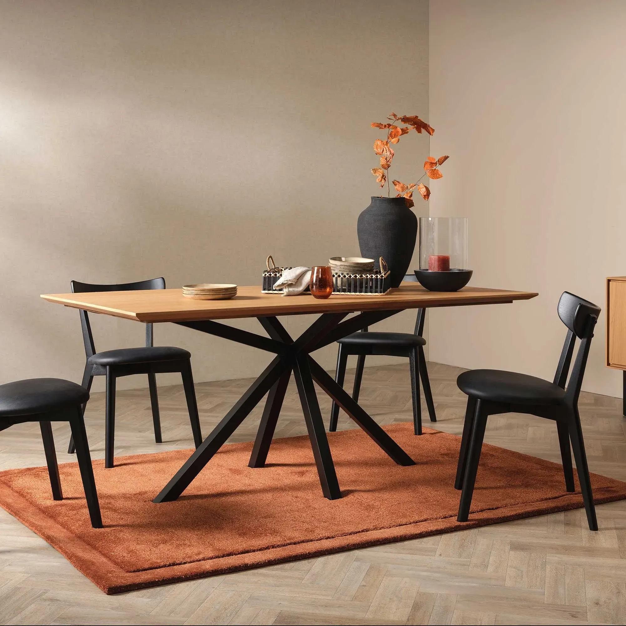 Jessa Pero Dining Chair - Black, Faux Leather