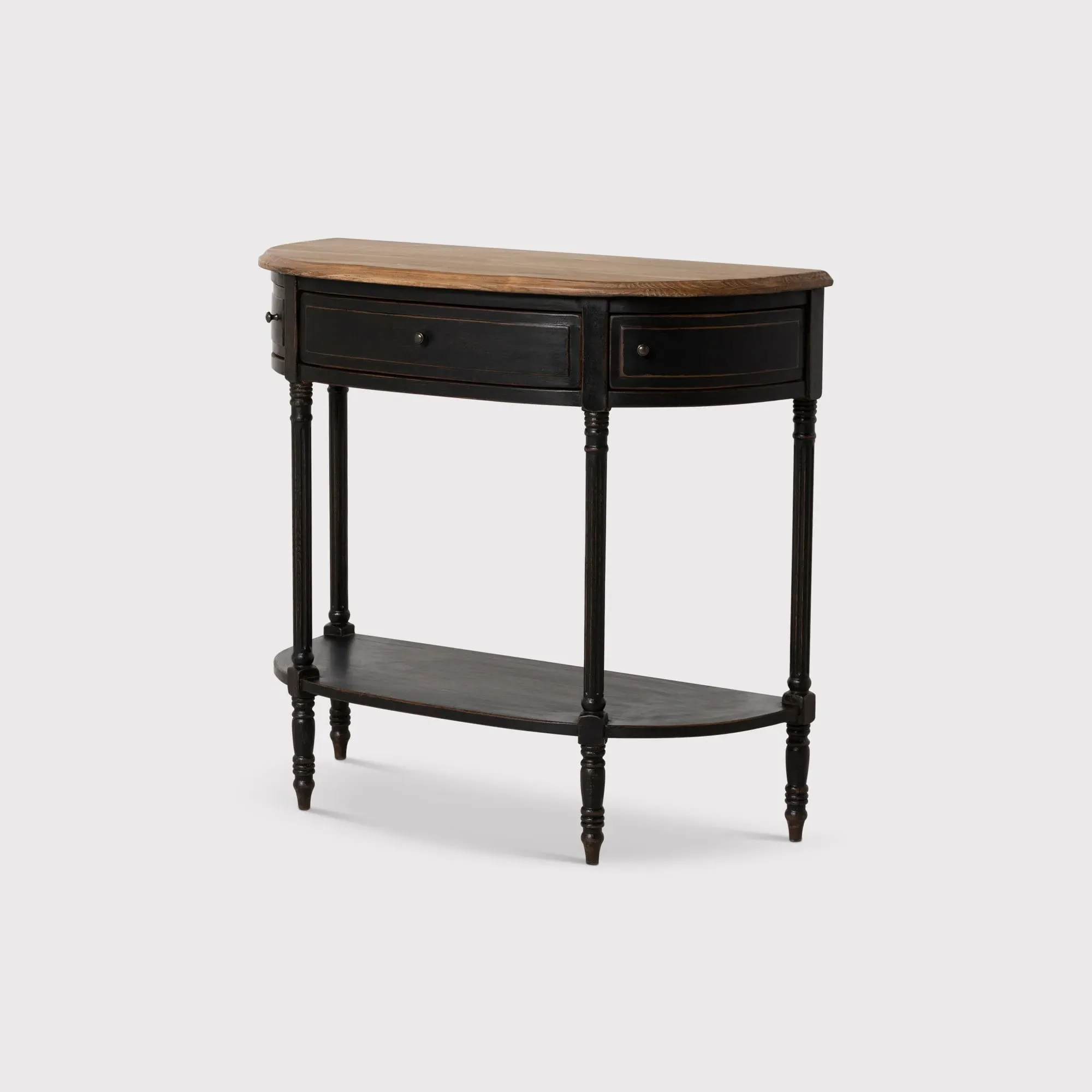 Jin Half Moon Table - Black Wood image