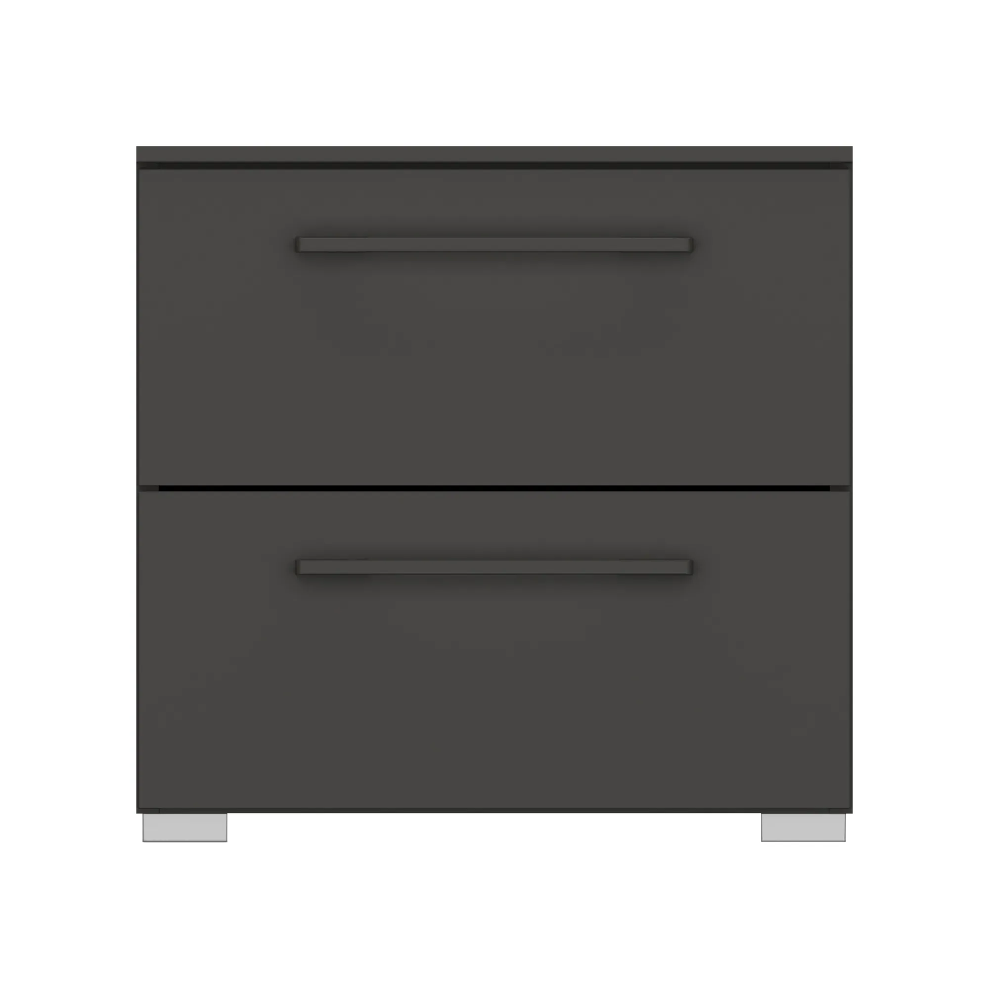 Kacey 2 Drawer Bedside Table - Grey, Wood