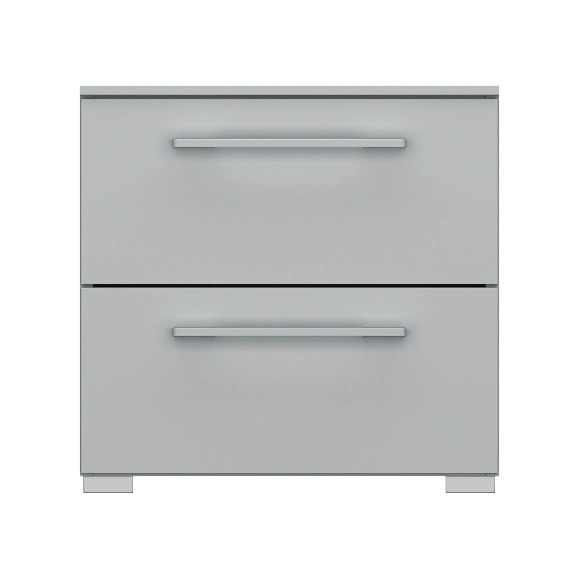 Kacey 2 Drawer Bedside Table - Grey, Wood