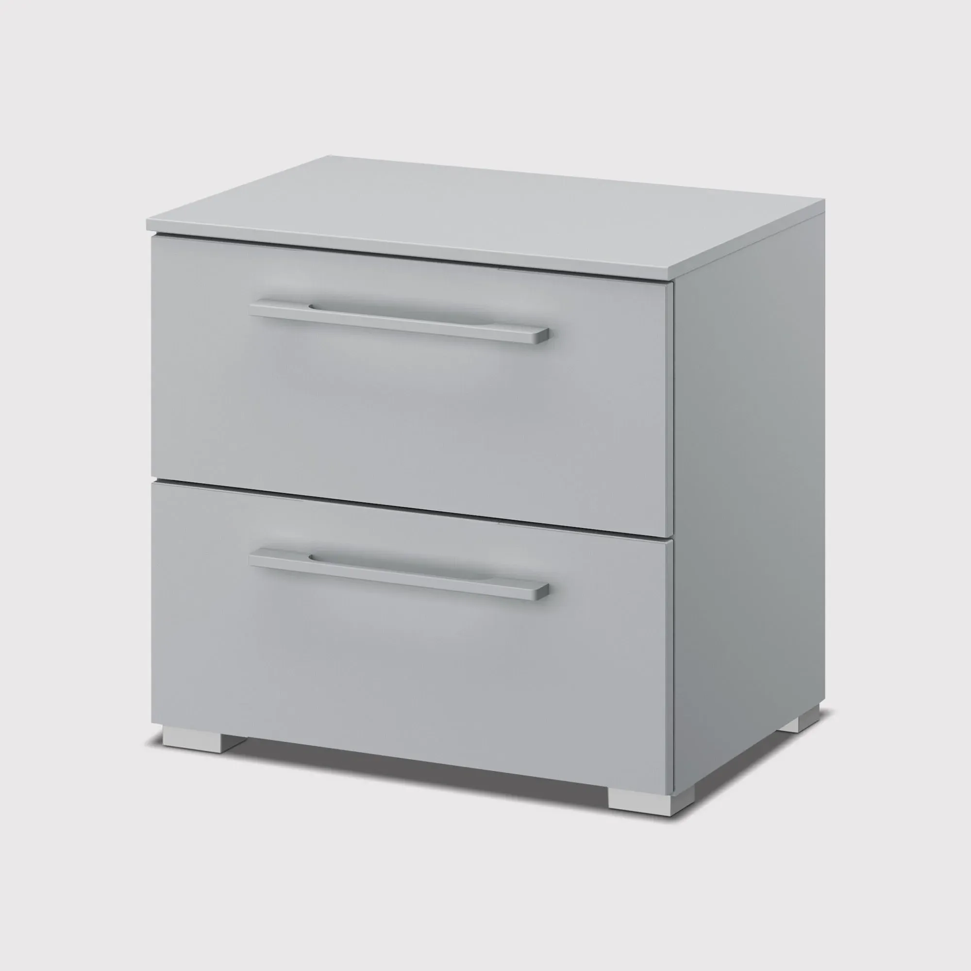 Kacey 2 Drawer Bedside Table - Grey, Wood