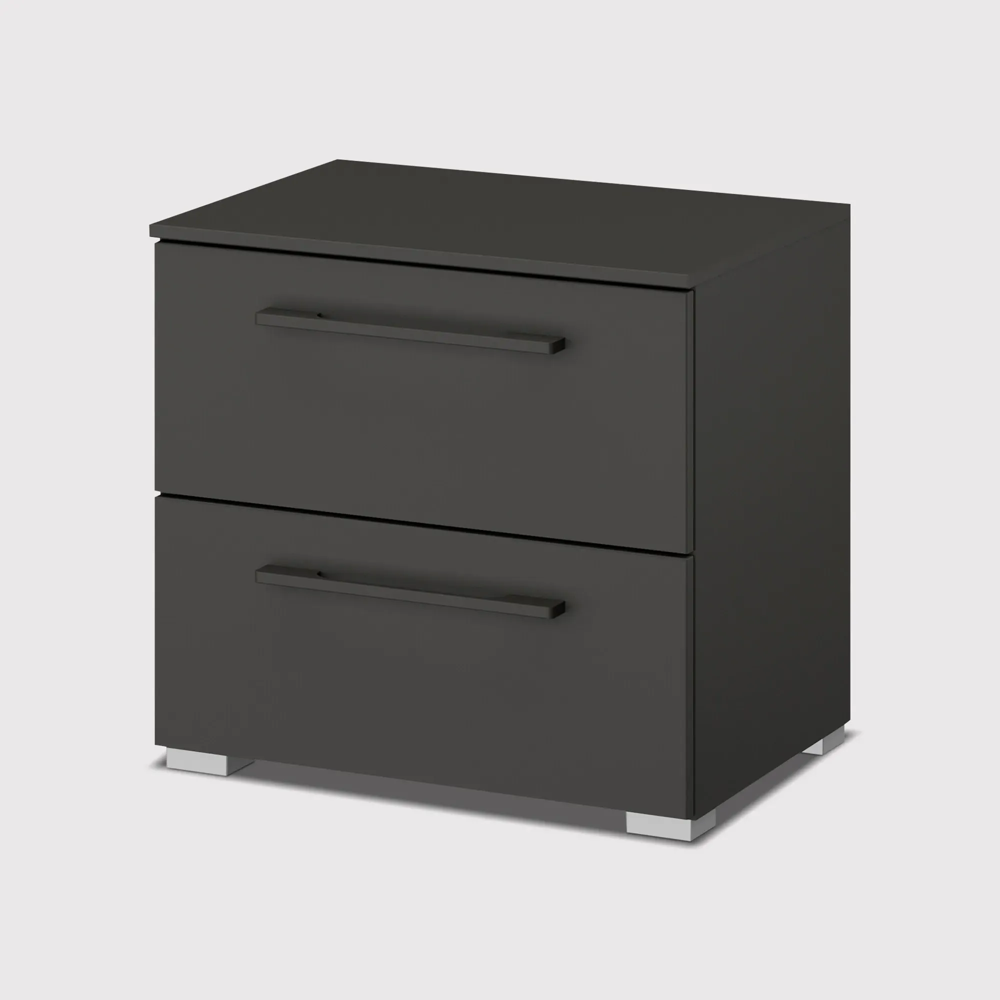 Kacey 2 Drawer Bedside Table - Grey, Wood image